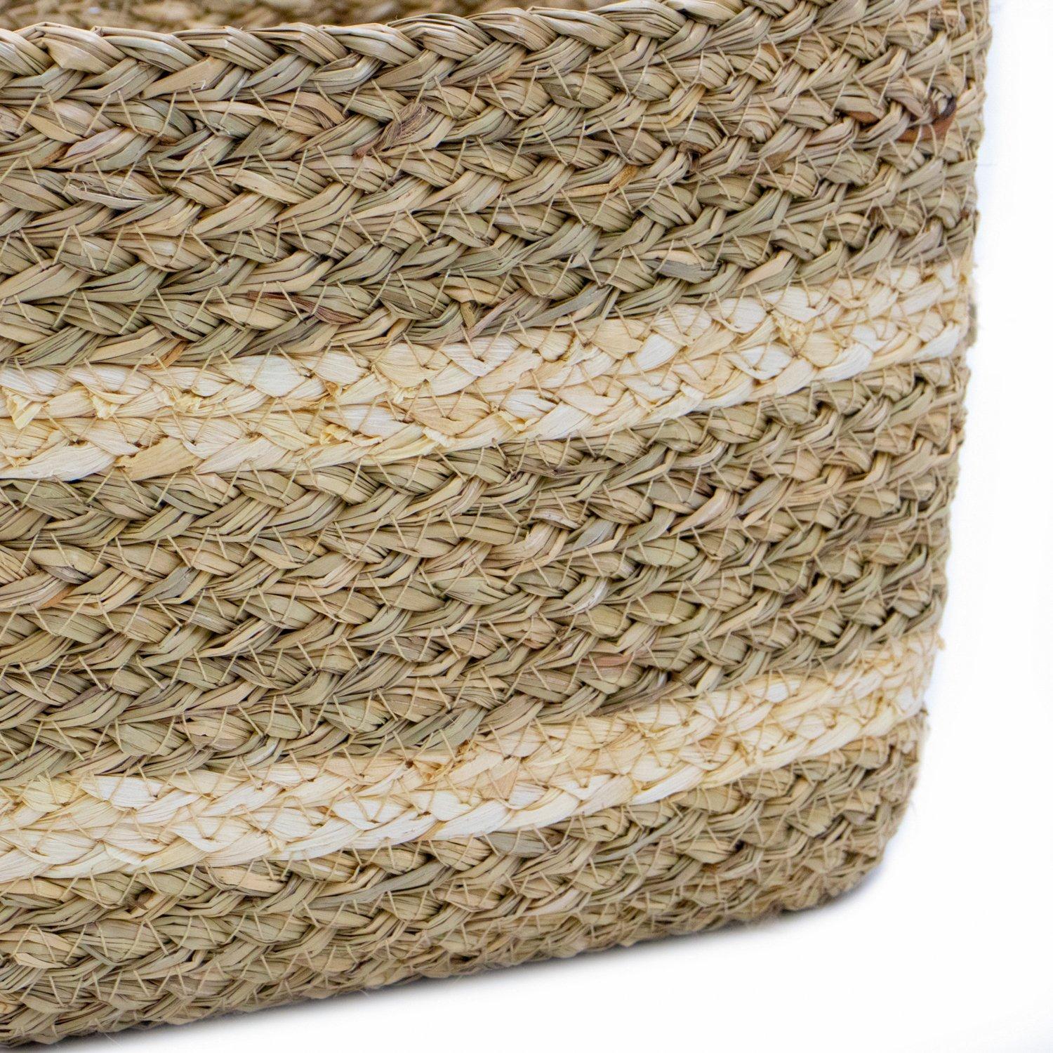 Brown - JVL - Palma Large Natural Rectangular Storage Basket - 4