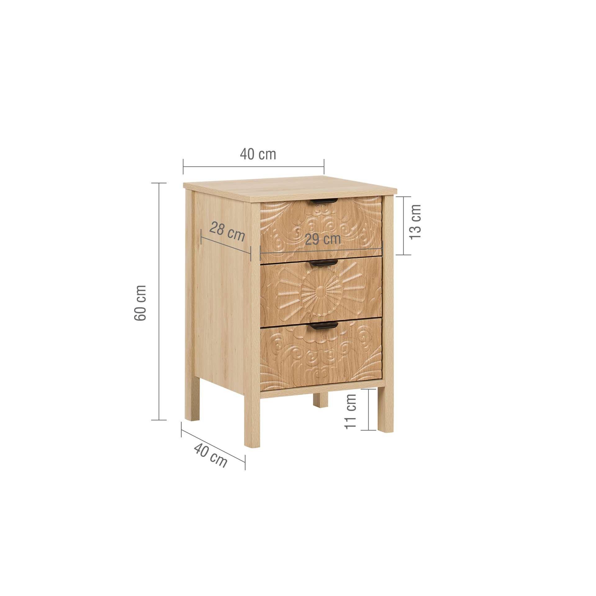 Nude - Birlea - Lotus 3 Drawer Bedside - 8