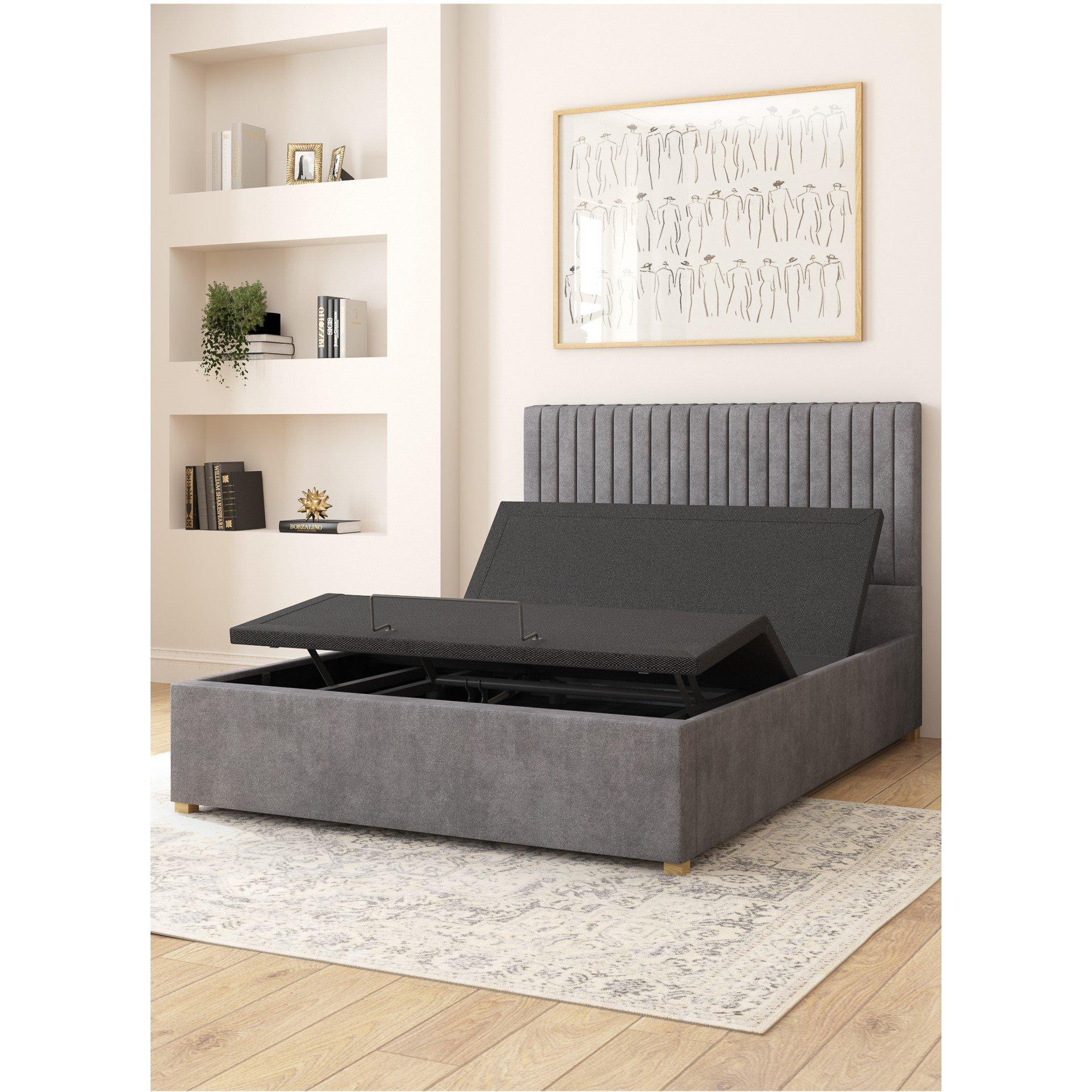 Steel - Aspire - Grant Adjustable Bed & Mattress Plush Velvet Fabr - 3