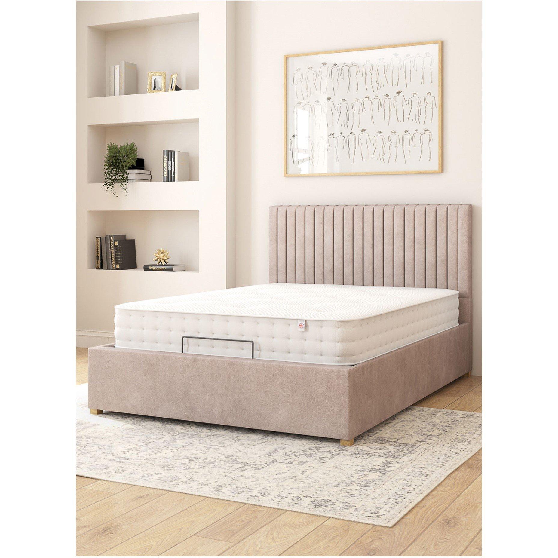 Grant Adjustable Bed & Mattress Plush Velvet Fabr