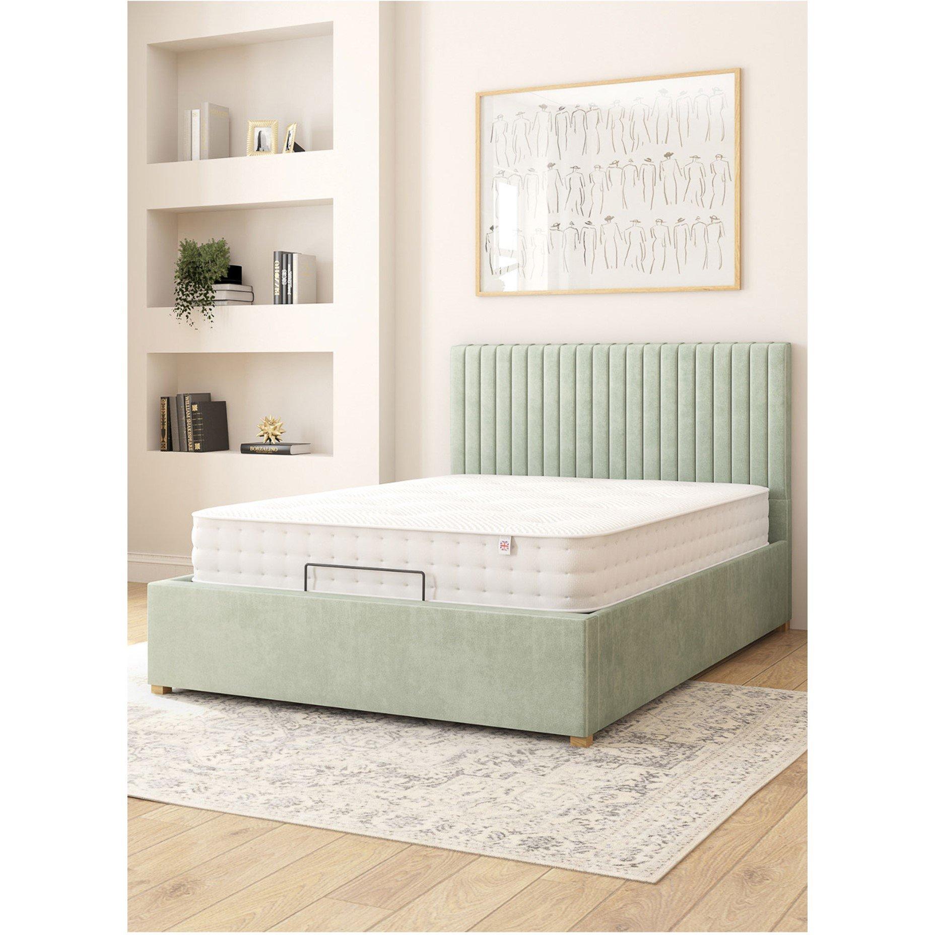 Duck Egg - Aspire - Grant Adjustable Bed & Mattress Plush Velvet Fabr - 1