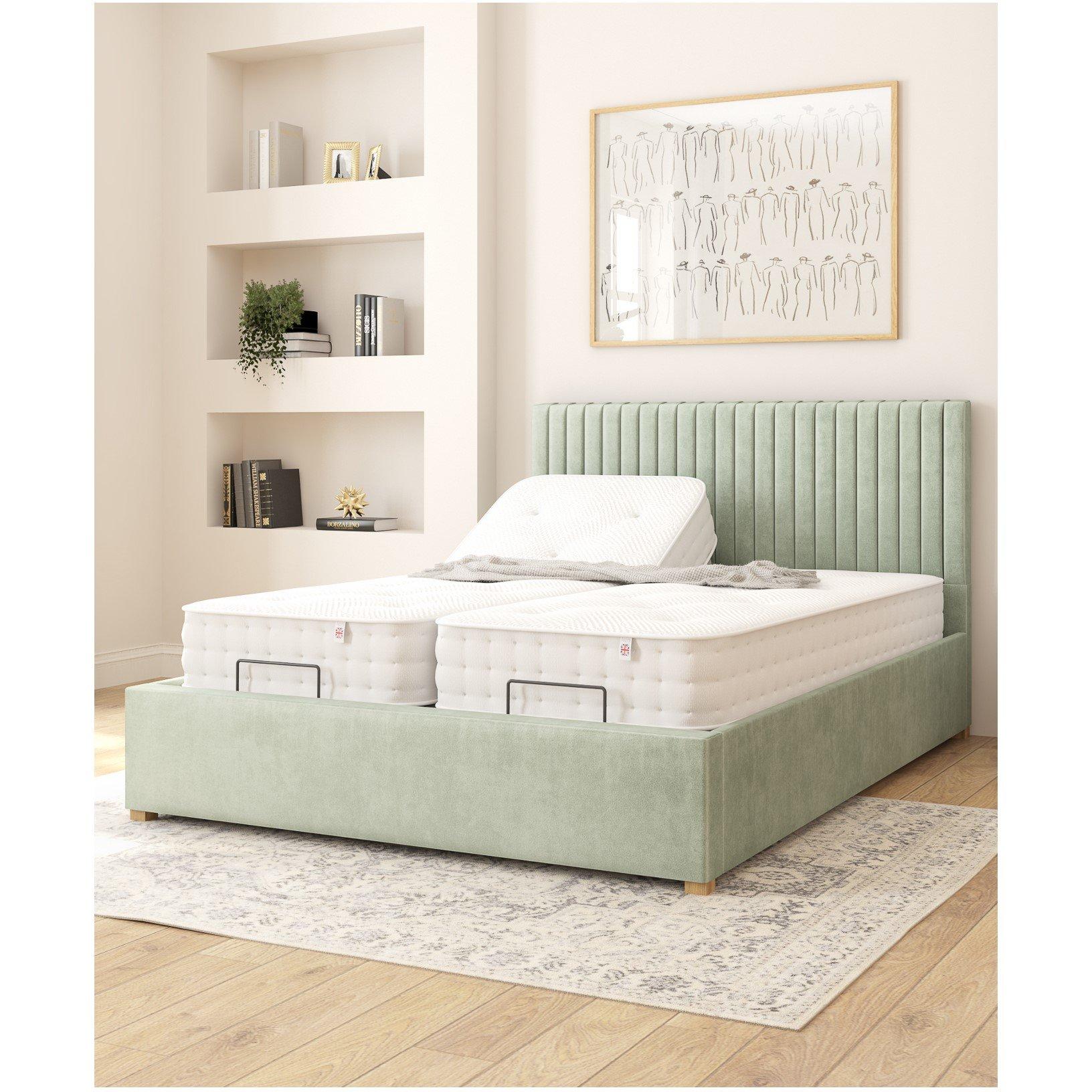 Duck Egg - Aspire - Grant Adjustable Bed & Mattress Plush Velvet Fabr - 2