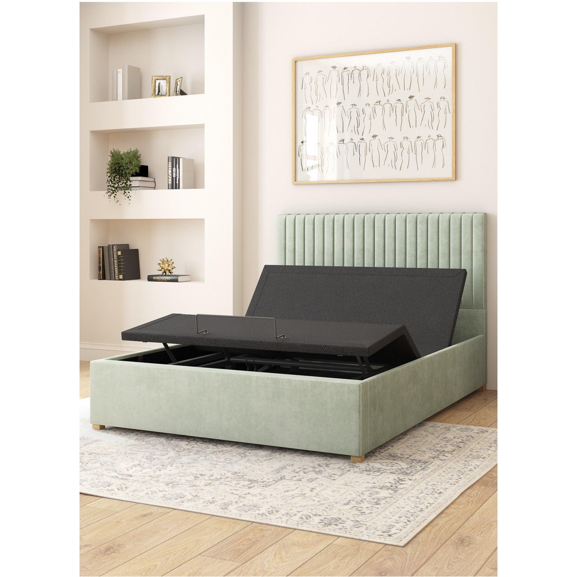 Duck Egg - Aspire - Grant Adjustable Bed & Mattress Plush Velvet Fabr - 3