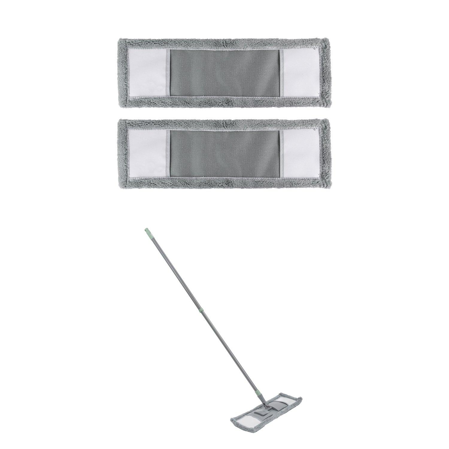 Grey - JVL - JVL Extended Microfibre Mop + 2 Replacement Heads - 1