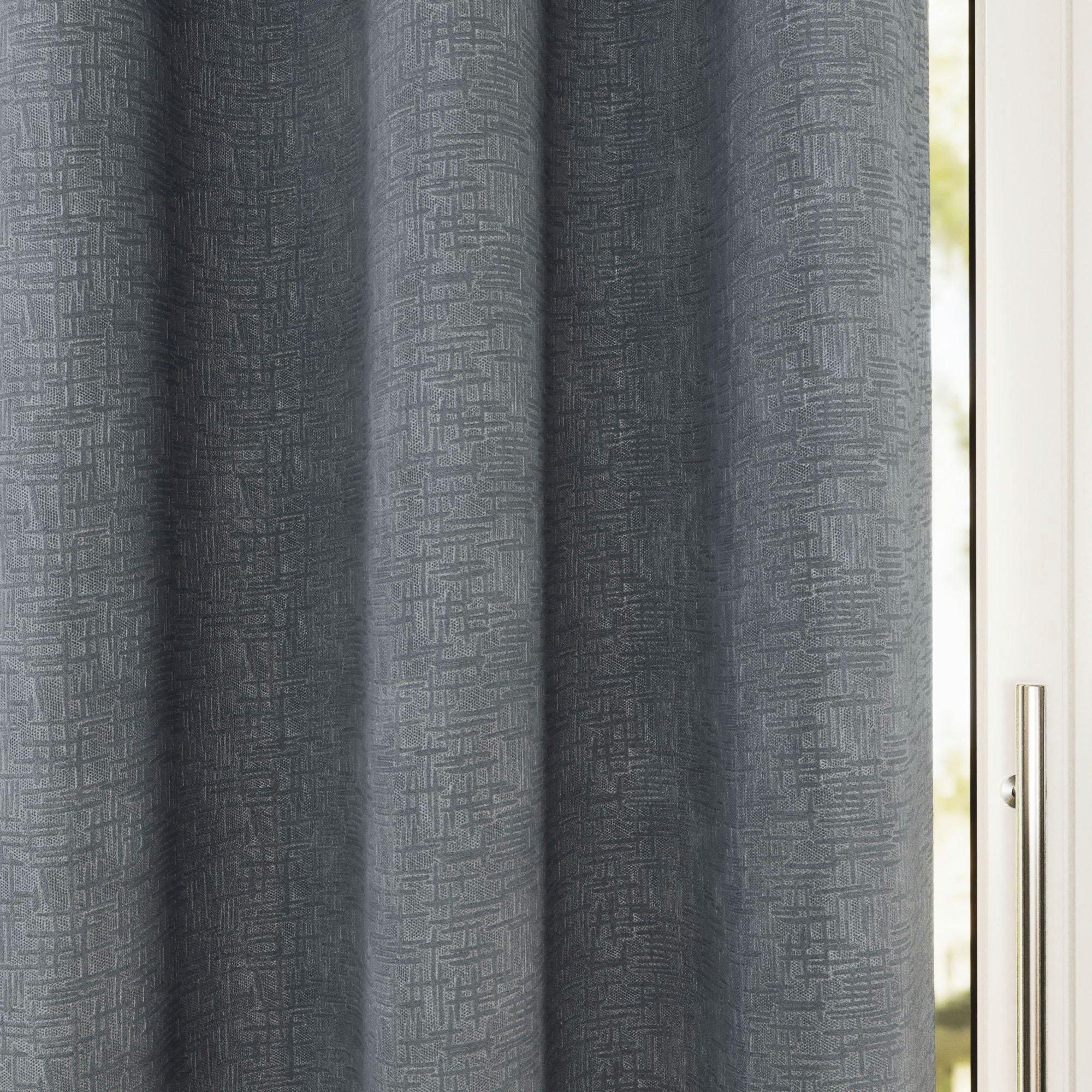 Grey - Enhanced Living - Textured Thermal Room Darkening Curtains Eyelet - 5