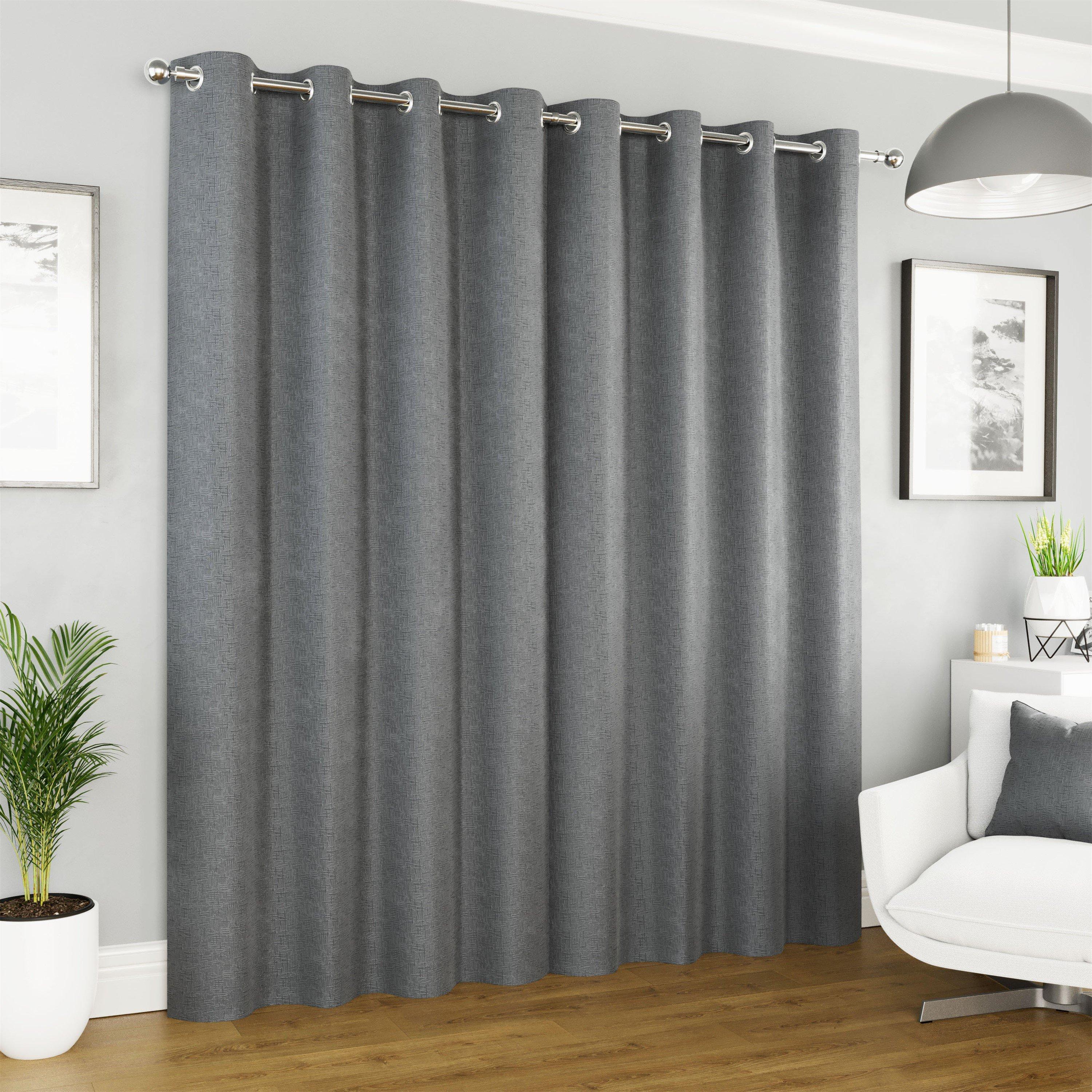 Grey - Enhanced Living - Textured Thermal Room Darkening Curtains Eyelet - 8