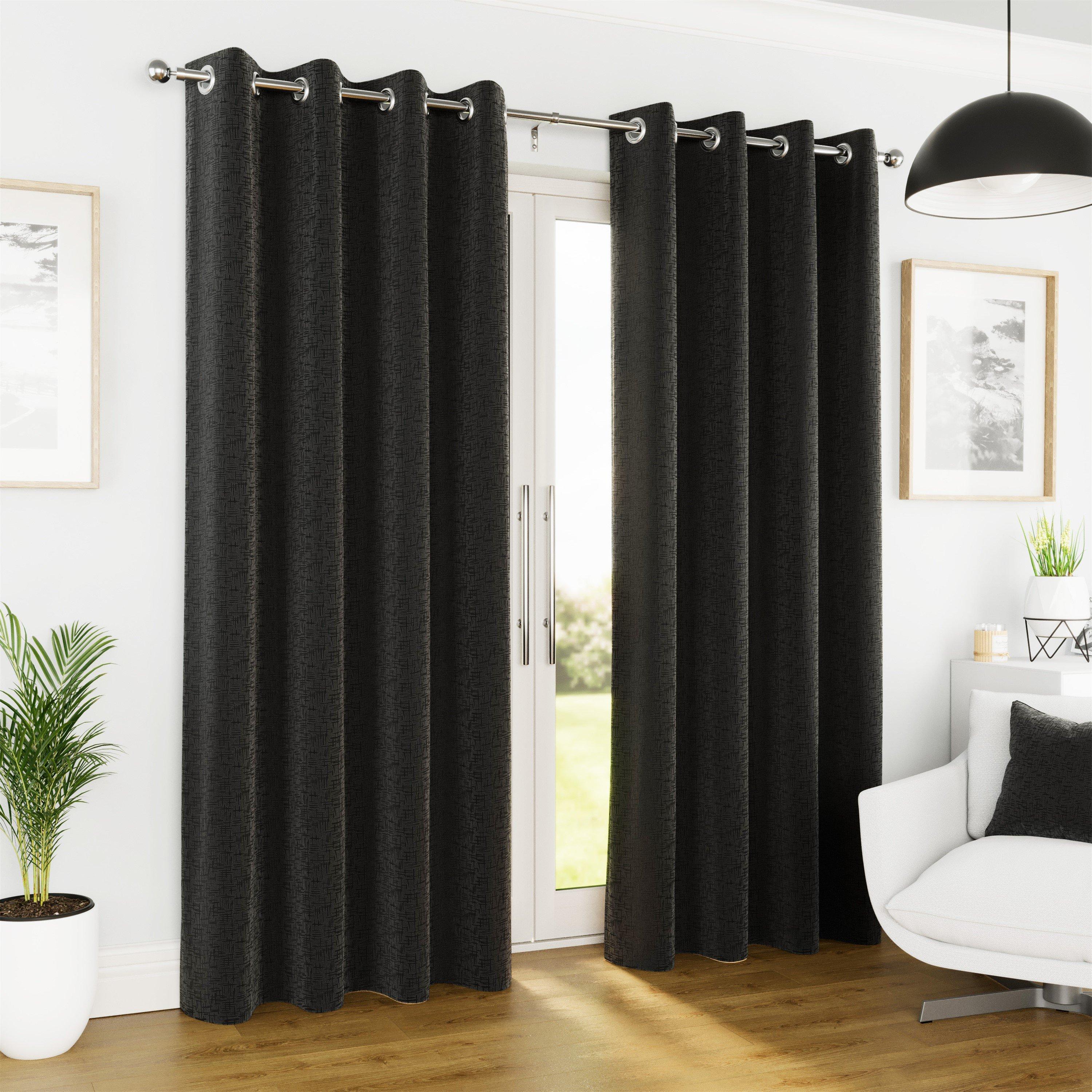 Textured Thermal Room Darkening Curtains Eyelet