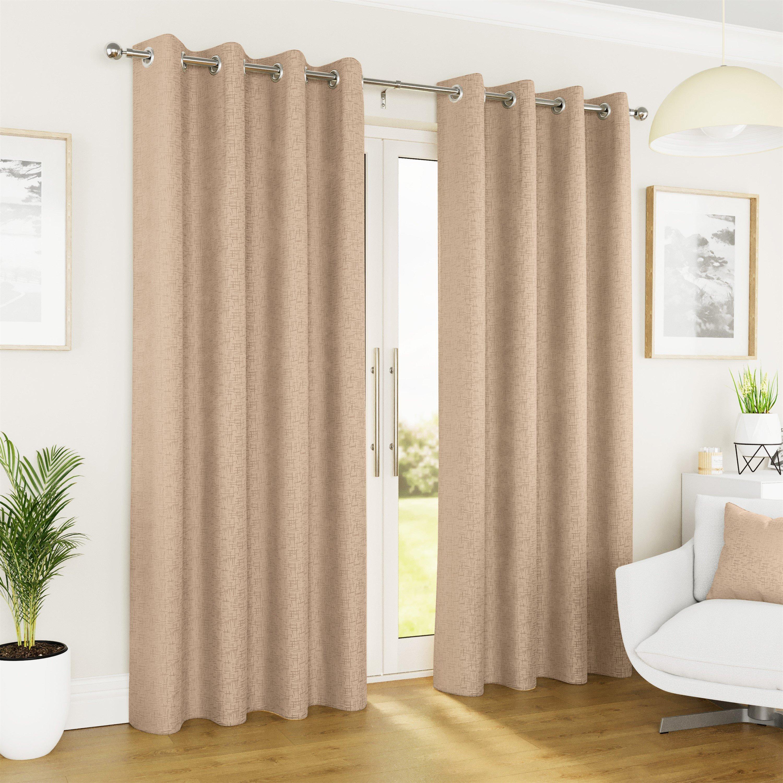 Textured Thermal Room Darkening Curtains Eyelet
