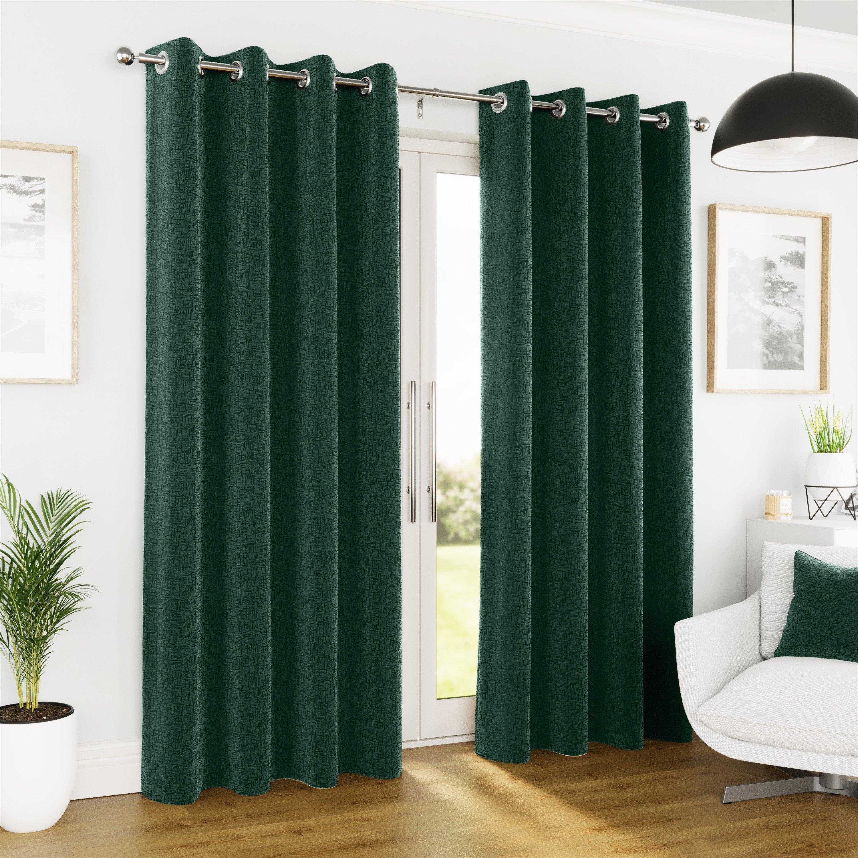 Textured Thermal Room Darkening Curtains Eyelet