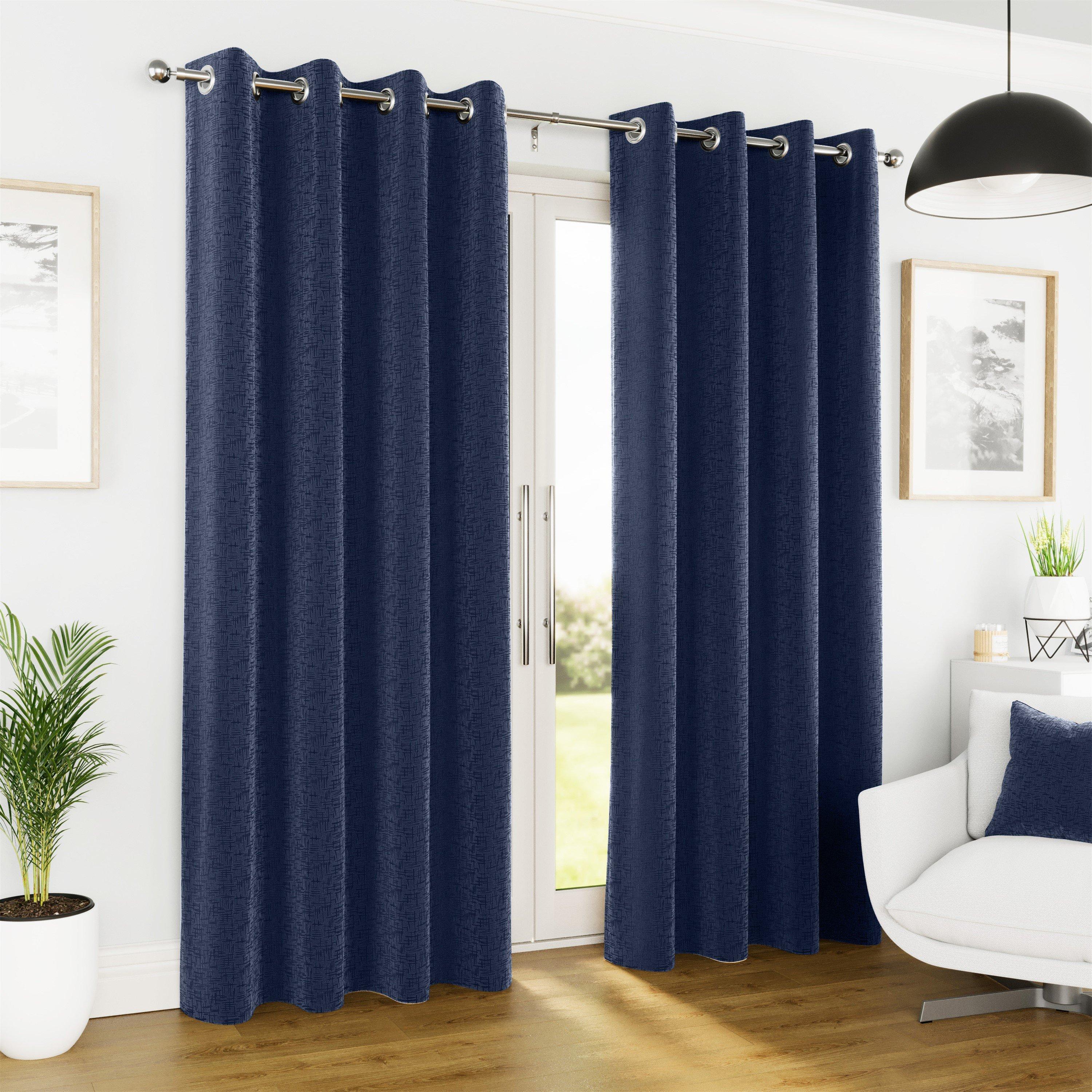 Textured Thermal Room Darkening Curtains Eyelet