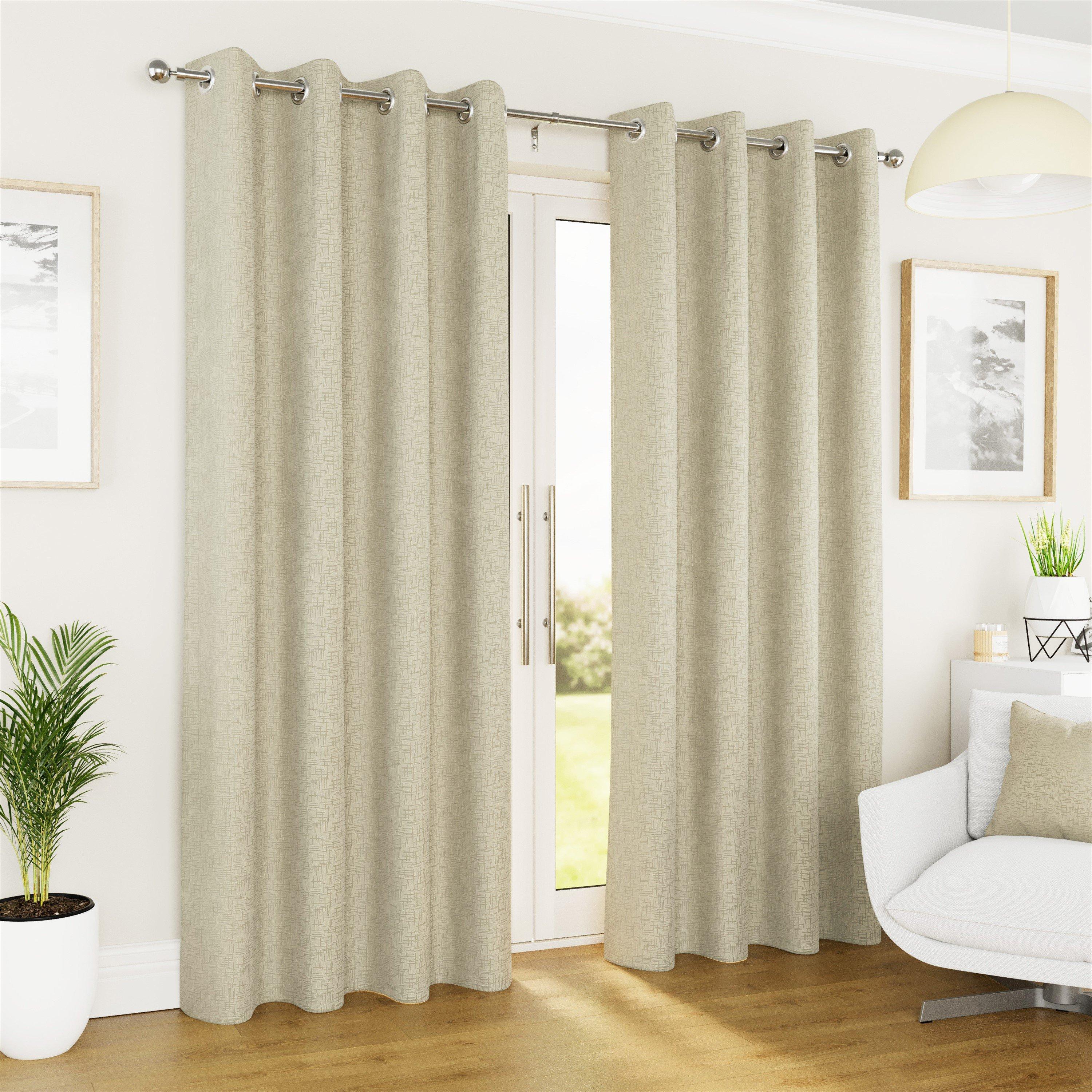 Textured Thermal Room Darkening Curtains Eyelet
