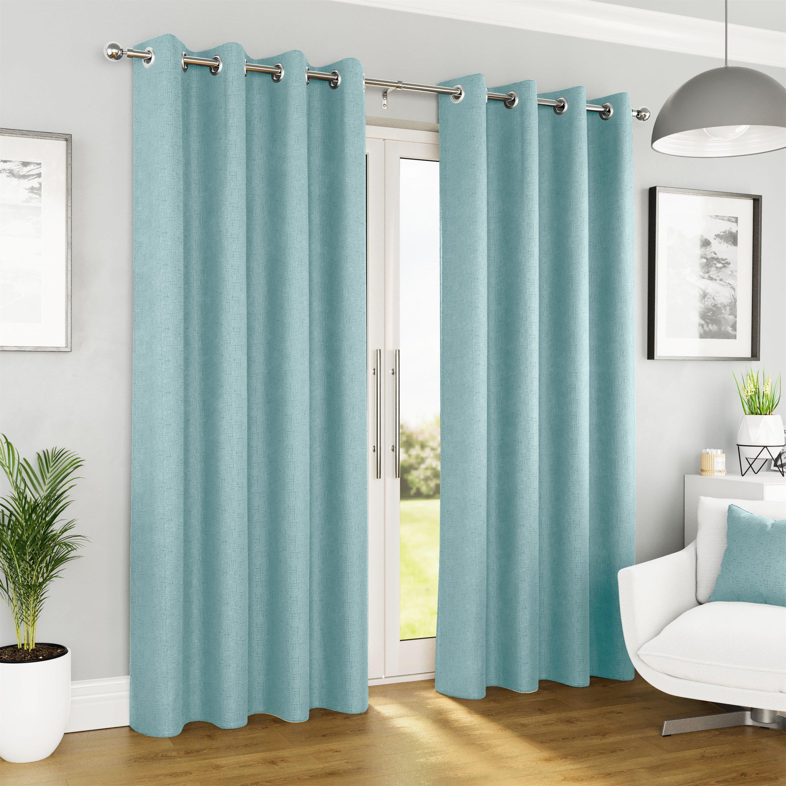 Textured Thermal Room Darkening Curtains Eyelet