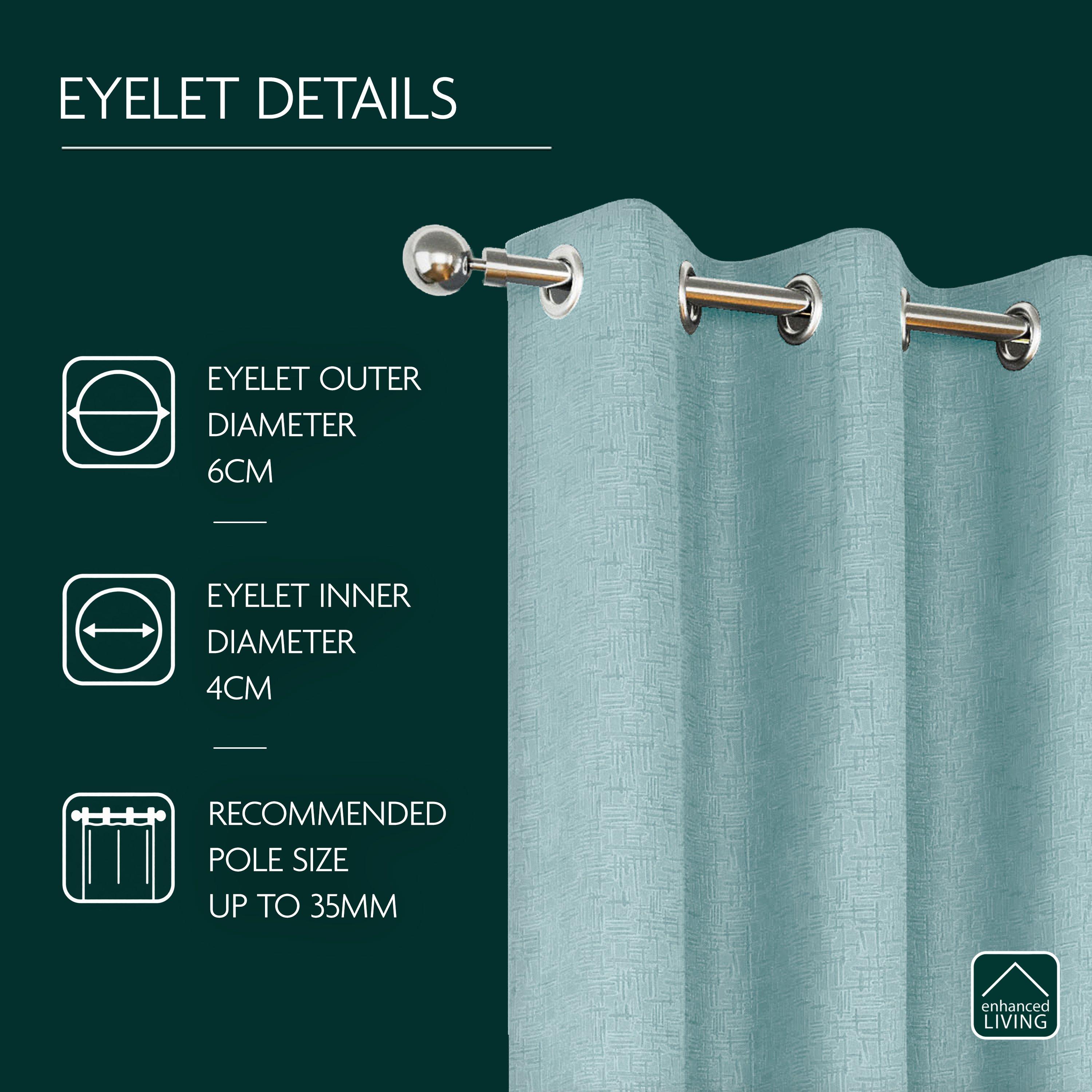 Sky Blue - Enhanced Living - Textured Thermal Room Darkening Curtains Eyelet - 3