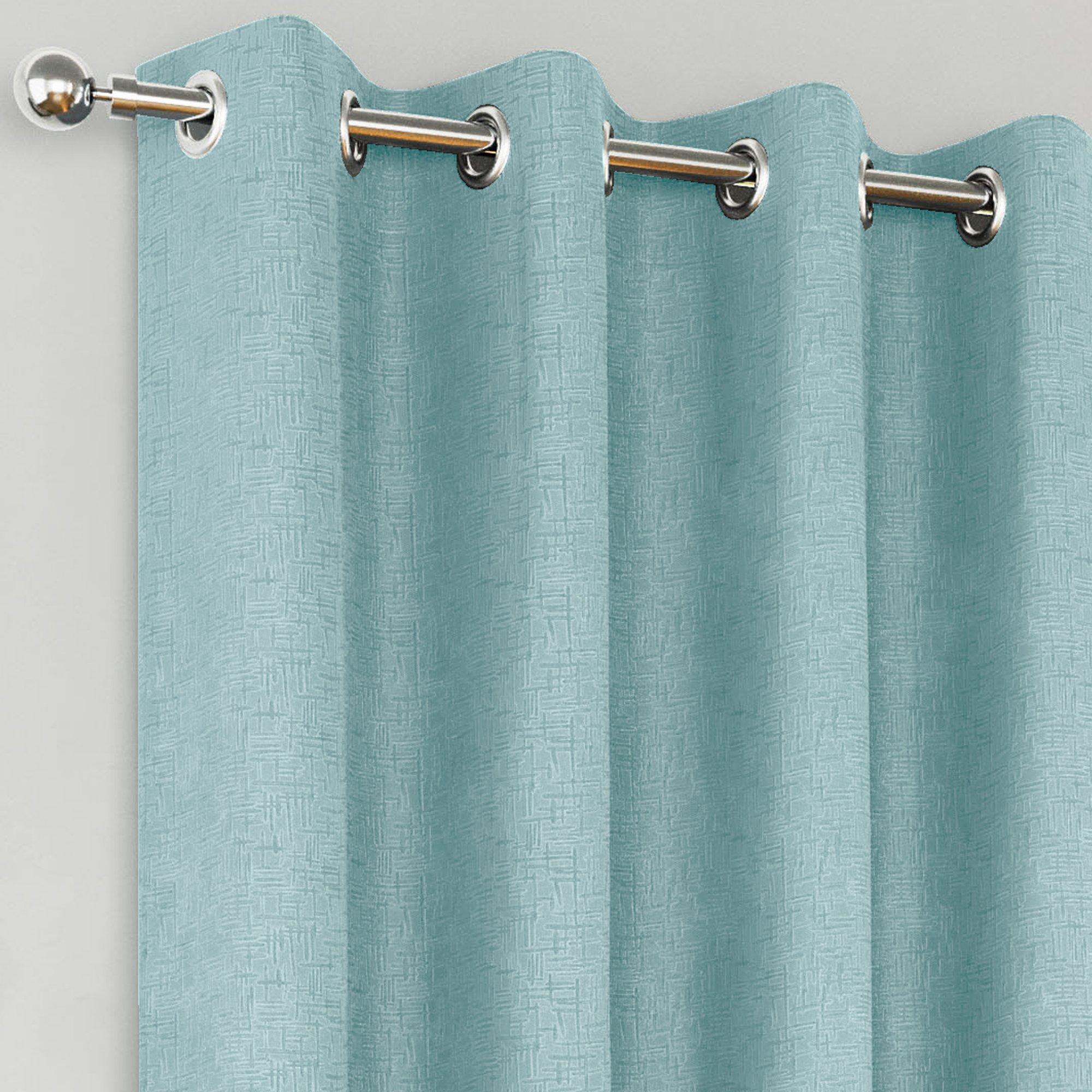 Sky Blue - Enhanced Living - Textured Thermal Room Darkening Curtains Eyelet - 4