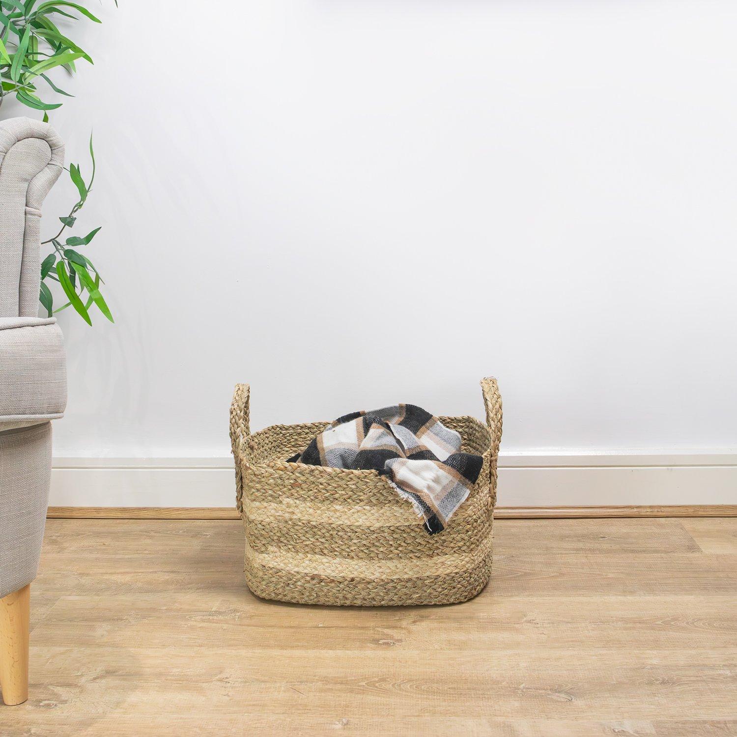 Brown - JVL - Palma Medium Natural Rectangular Storage - 5