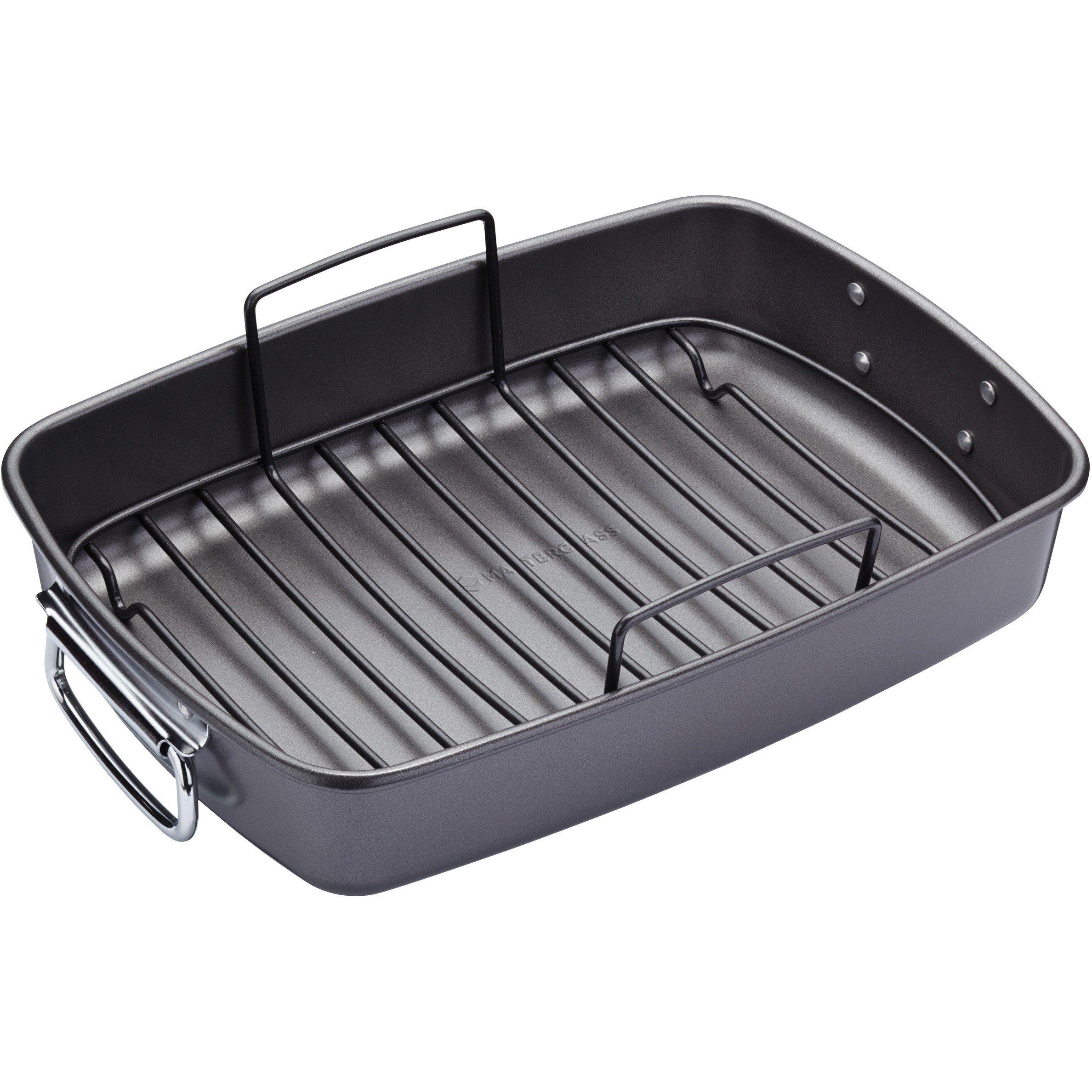 Masterclass  Non-Stick Roasting Pan With Rack - Grey - 40x28cm
