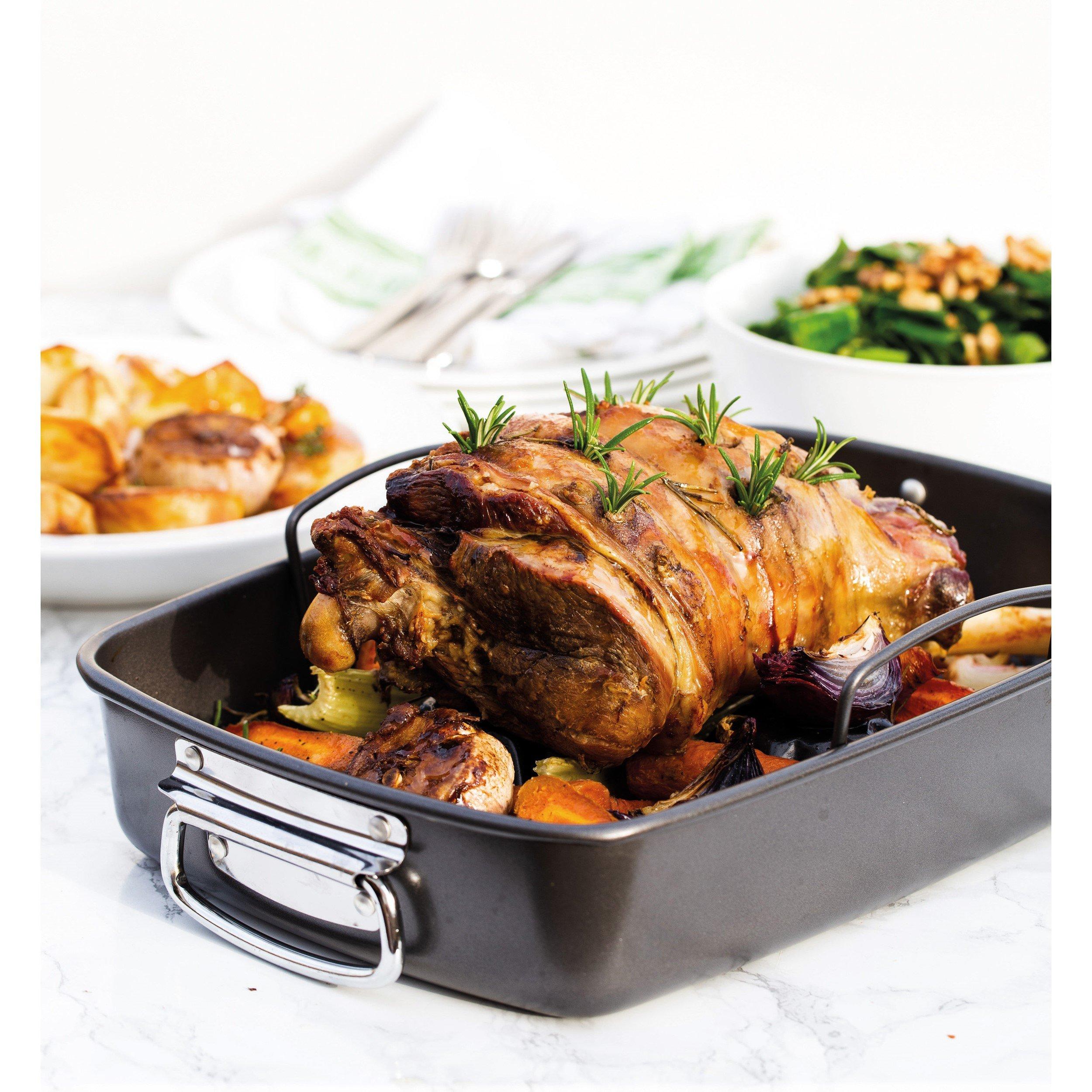 Grey - MasterClass - MasterClass Non-Stick Roasting Pan with Rack - 2