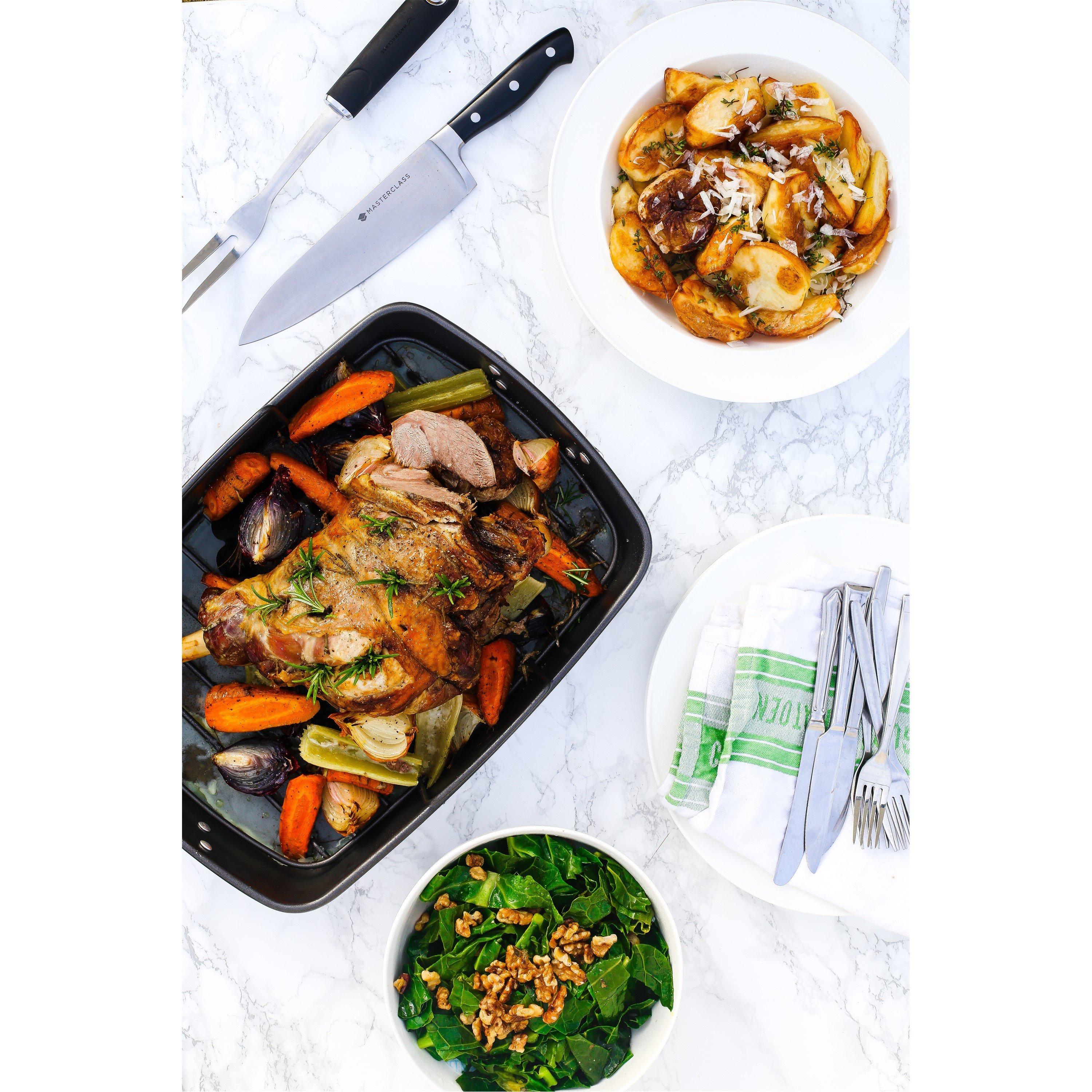 Grey - MasterClass - MasterClass Non-Stick Roasting Pan with Rack - 3