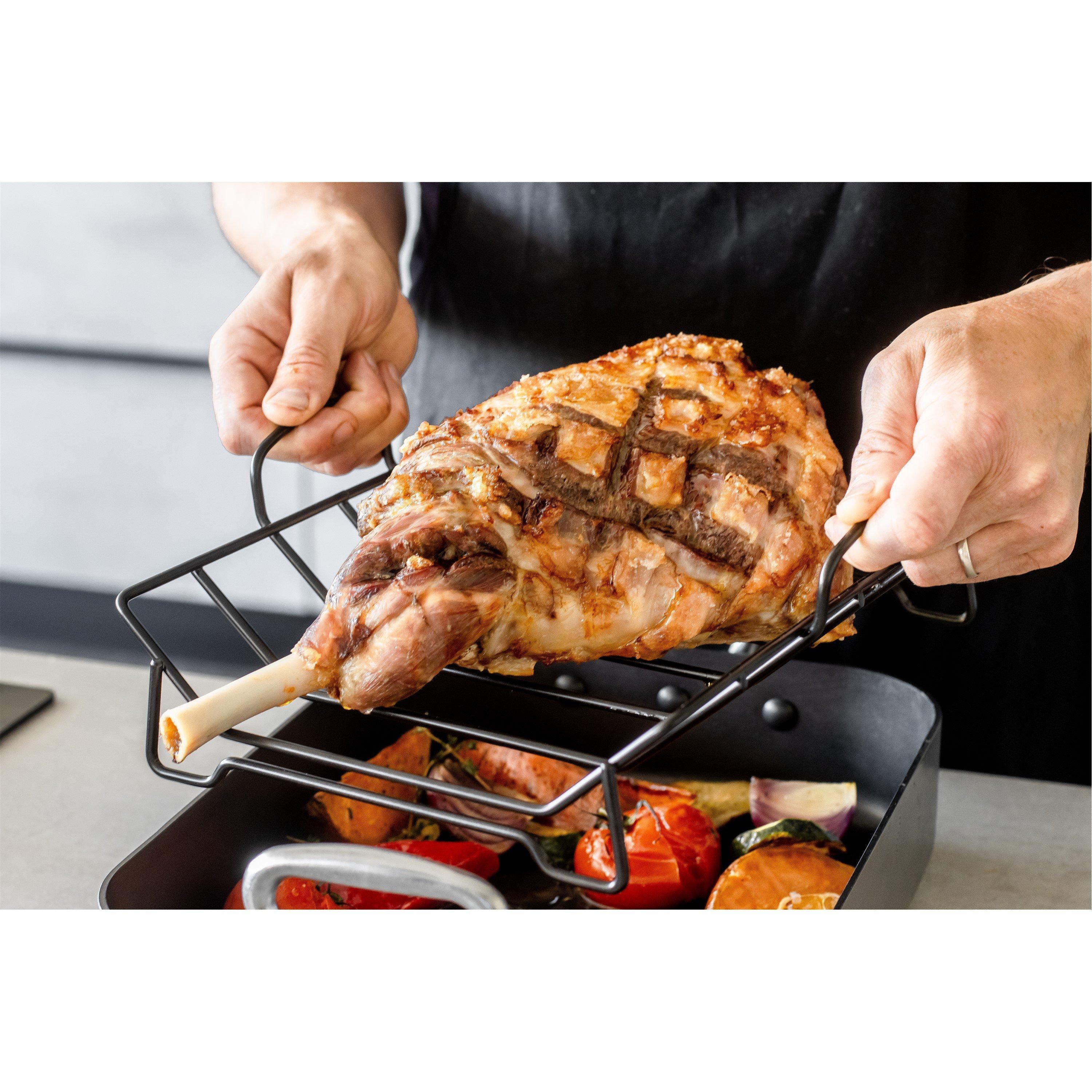 Grey - MasterClass - MasterClass Non-Stick Roasting Pan with Rack - 5