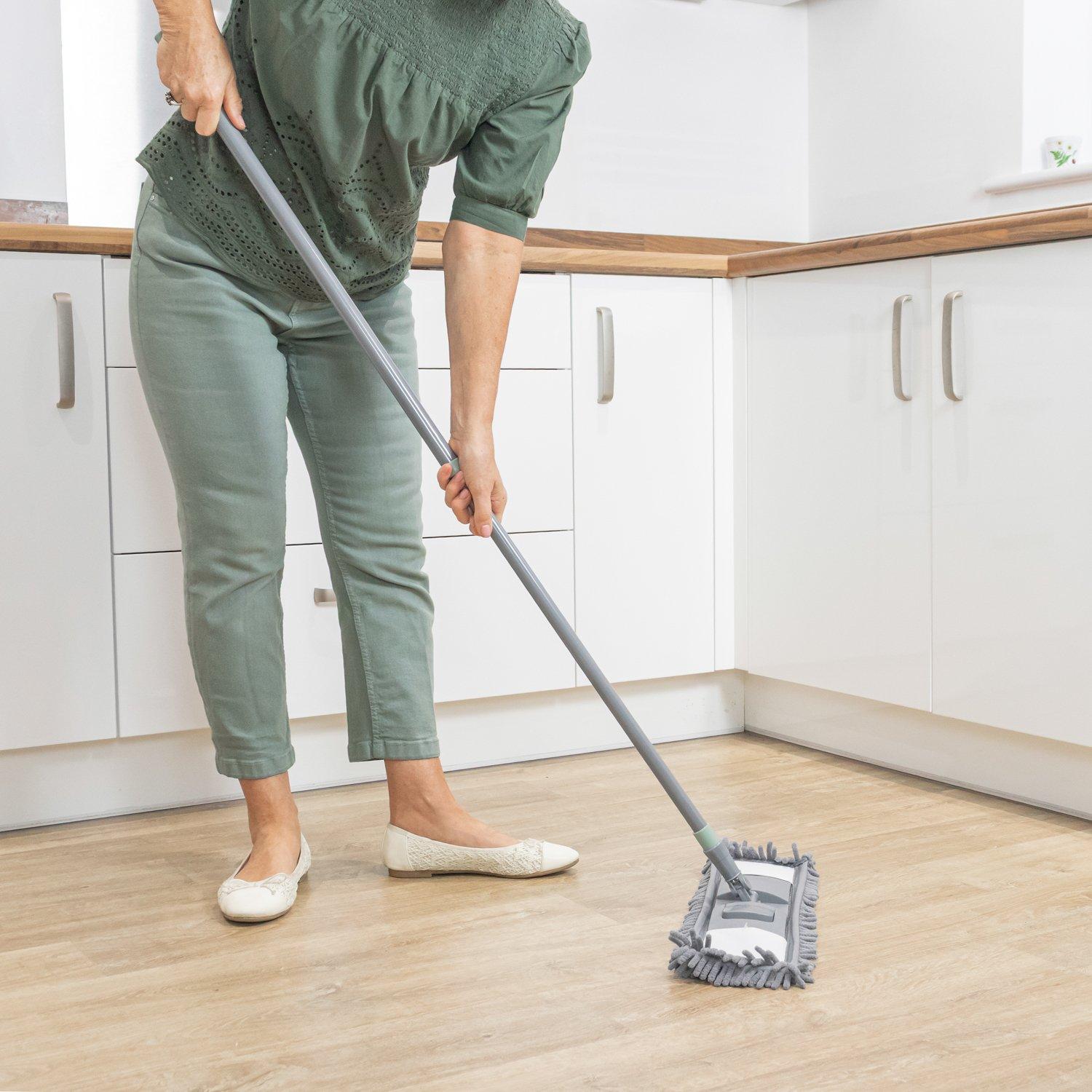 Grey - JVL - JVL Extendable Chenille Mop - Grey - 8