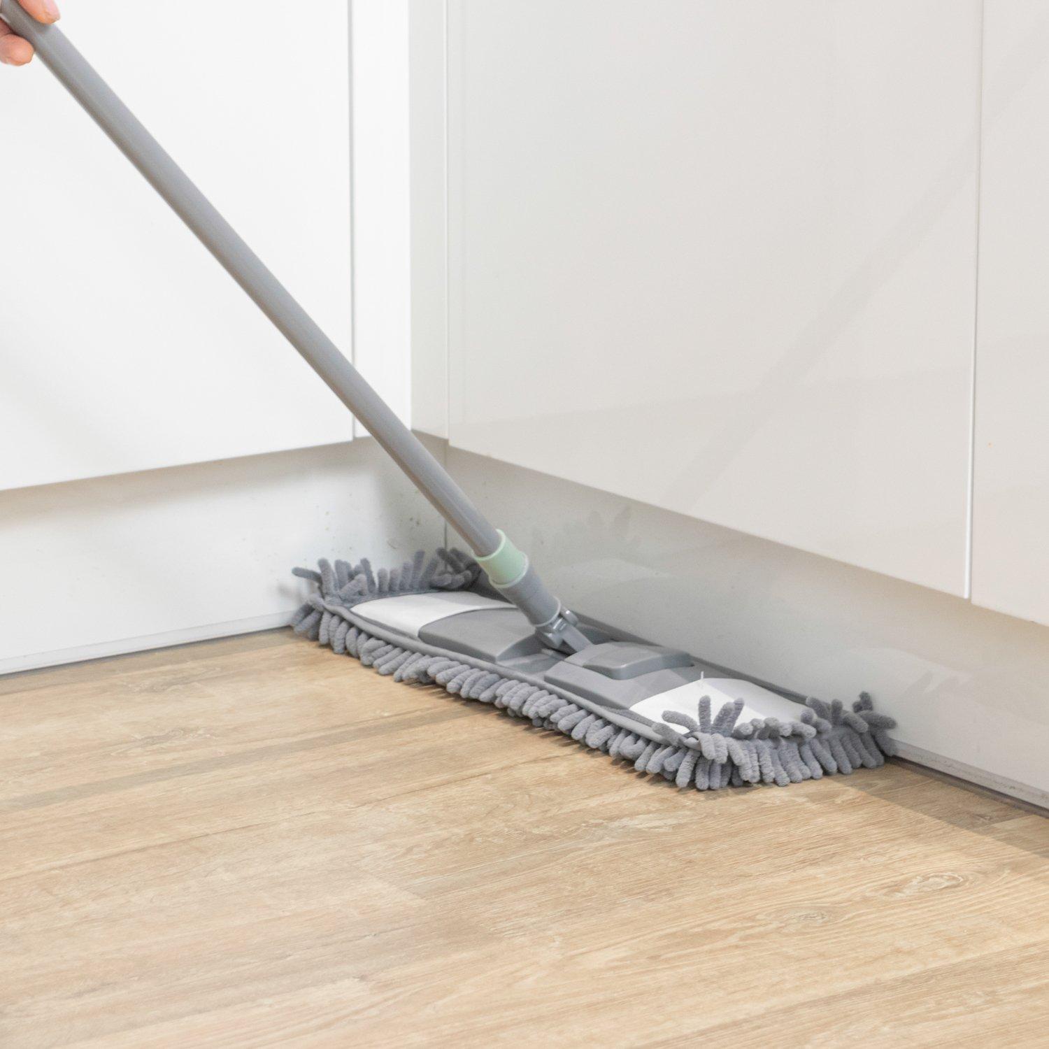 Grey - JVL - JVL Extendable Chenille Mop - Grey - 10