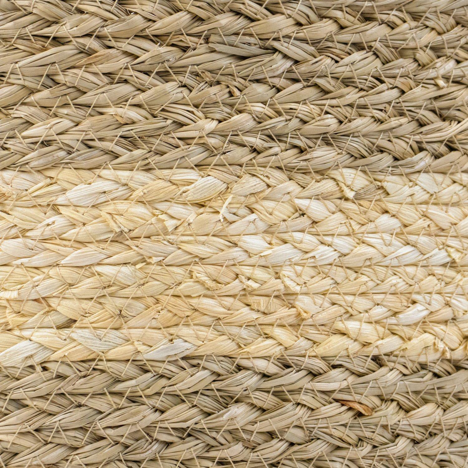 Brown - JVL - Palma Natural Belly Storage Basket with Handle - 5