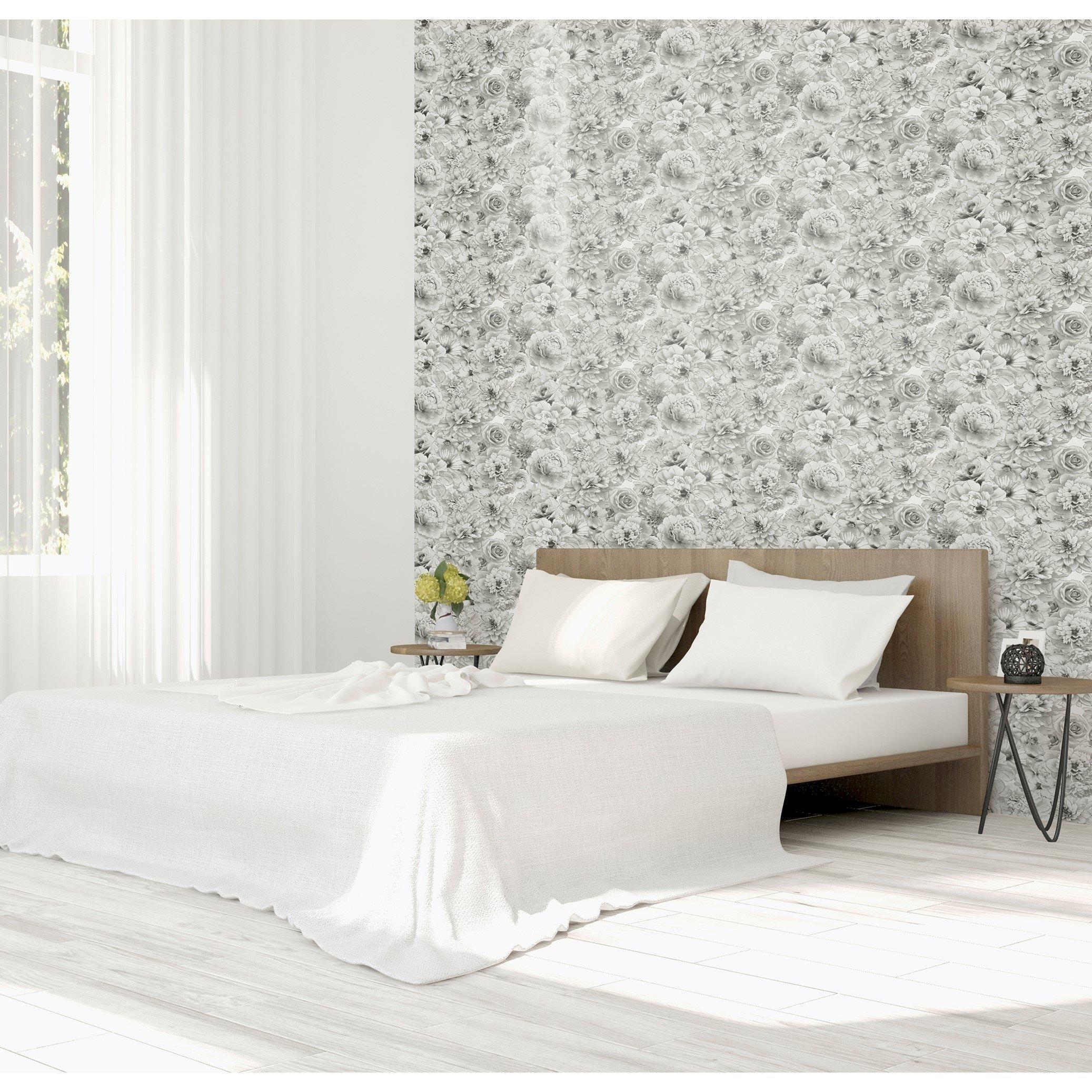 Grey - Arthouse - Glitter Bloom Silver sw12 - 4