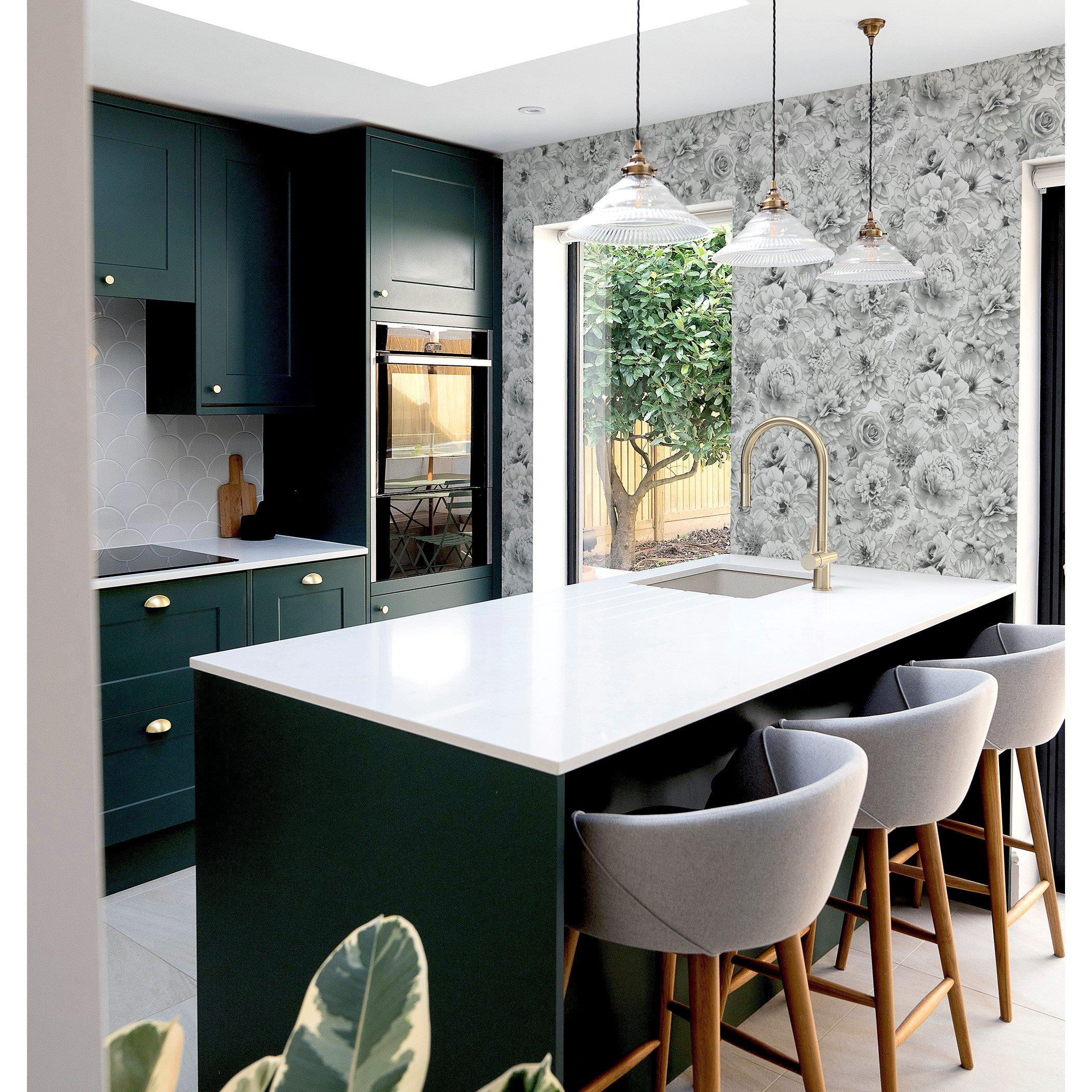 Grey - Arthouse - Glitter Bloom Silver sw12 - 6