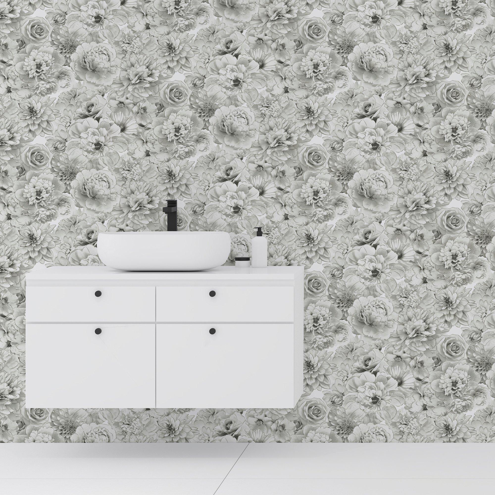 Grey - Arthouse - Glitter Bloom Silver sw12 - 10