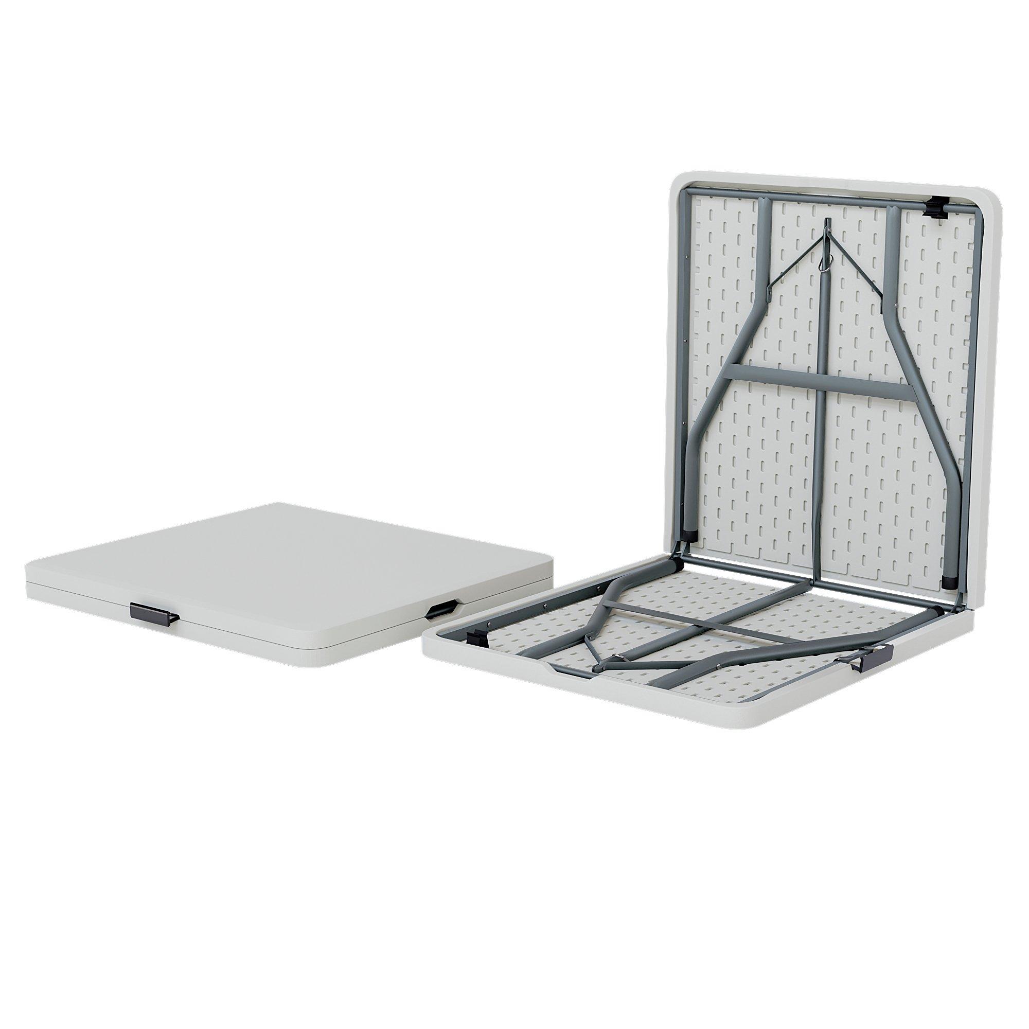 White - Lassic - Outdoor Folding Table 5ft & 6 Folding Chairs - 7