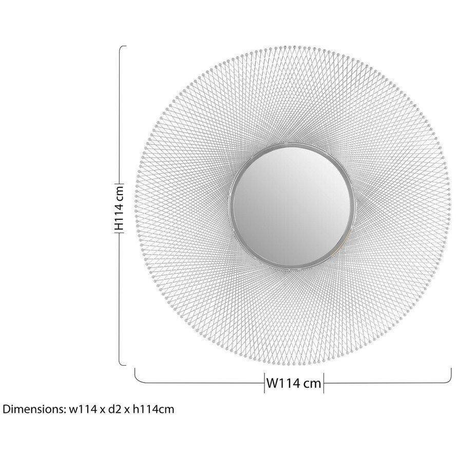 Silver - Premier Housewares - Templar Large Round Wall Mirror - 4