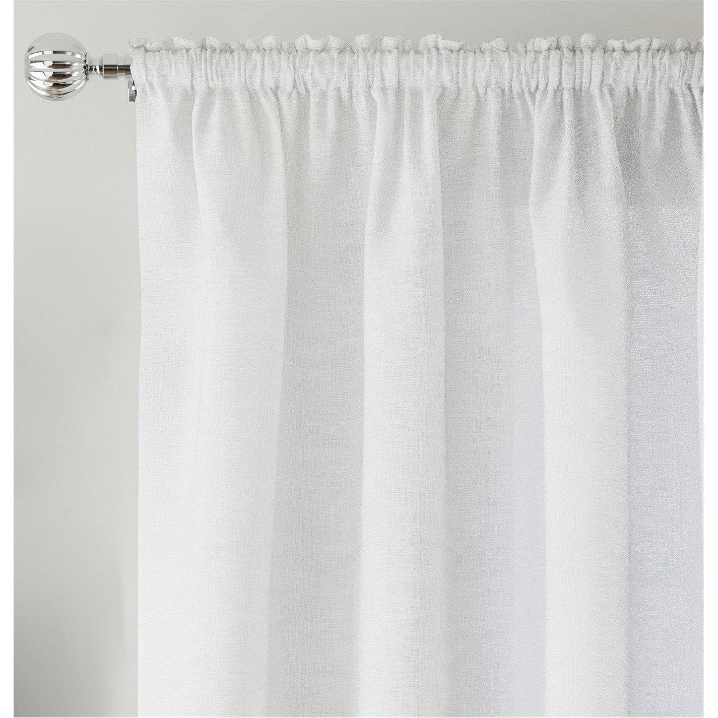 White - Tyrone Textiles - Rhodes Linen-Look Sheer Voile Panels - Pair - 3