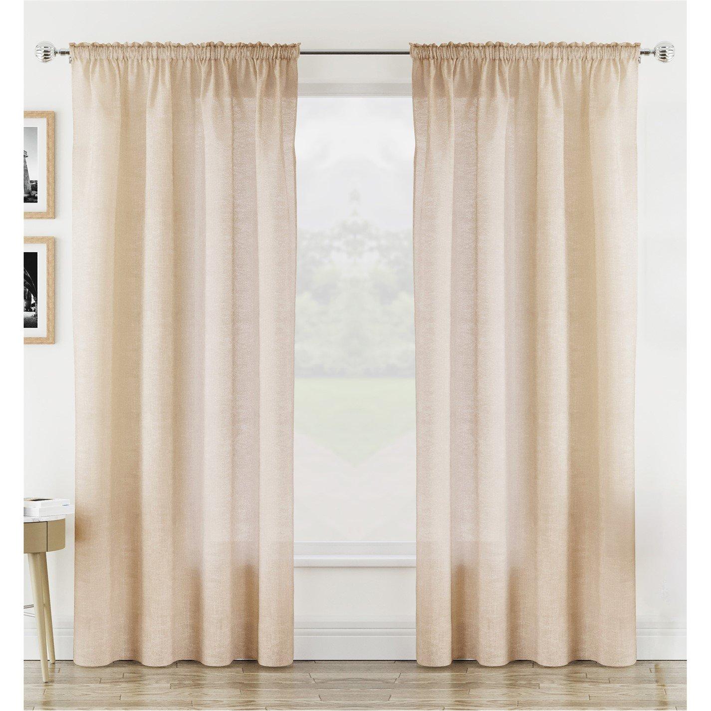 Rhodes Linen-Look Sheer Voile Panels - Pair