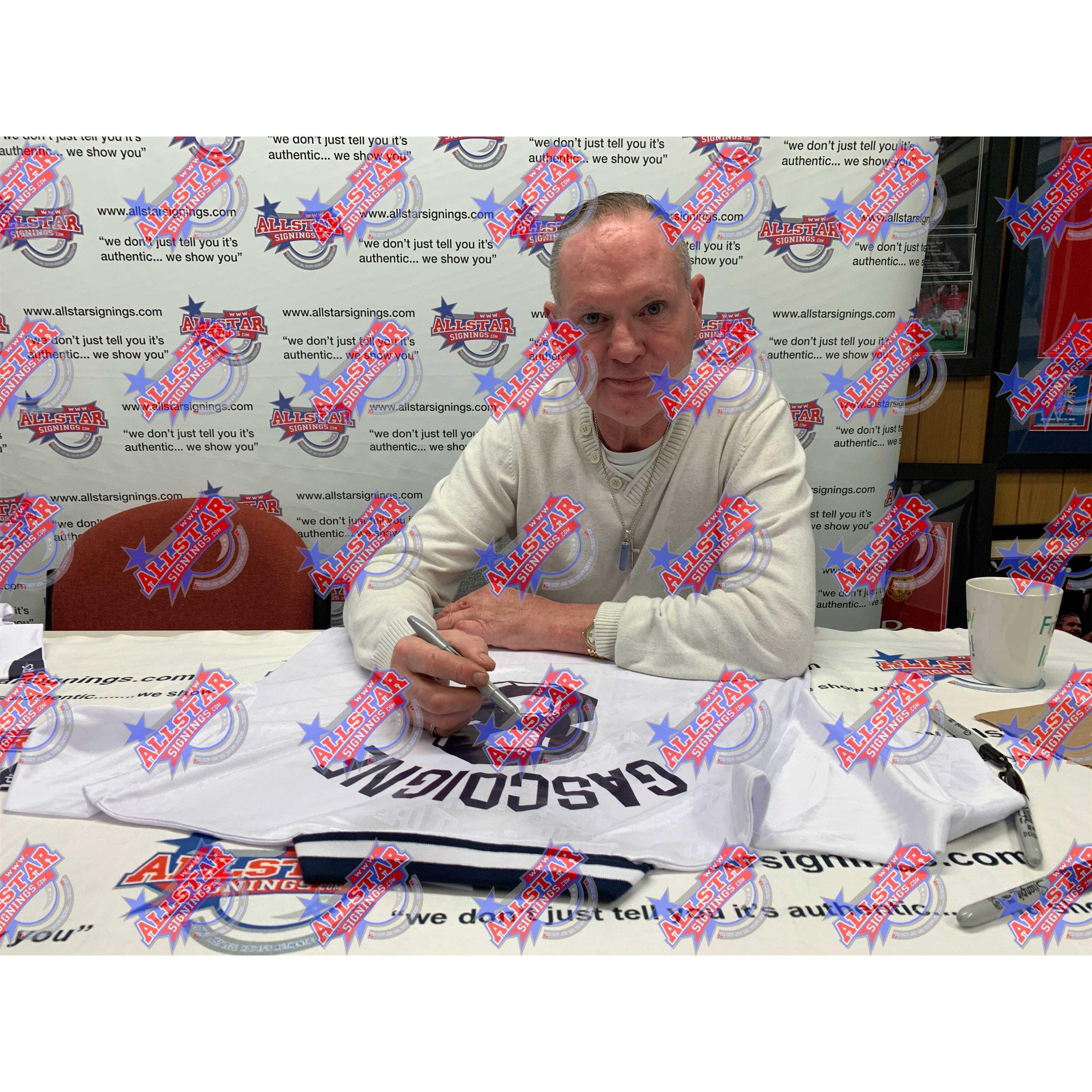 White - AllStarSignings Ltd - Paul Gazza Gascoigne signed Tottenham 1991 shirt - 2