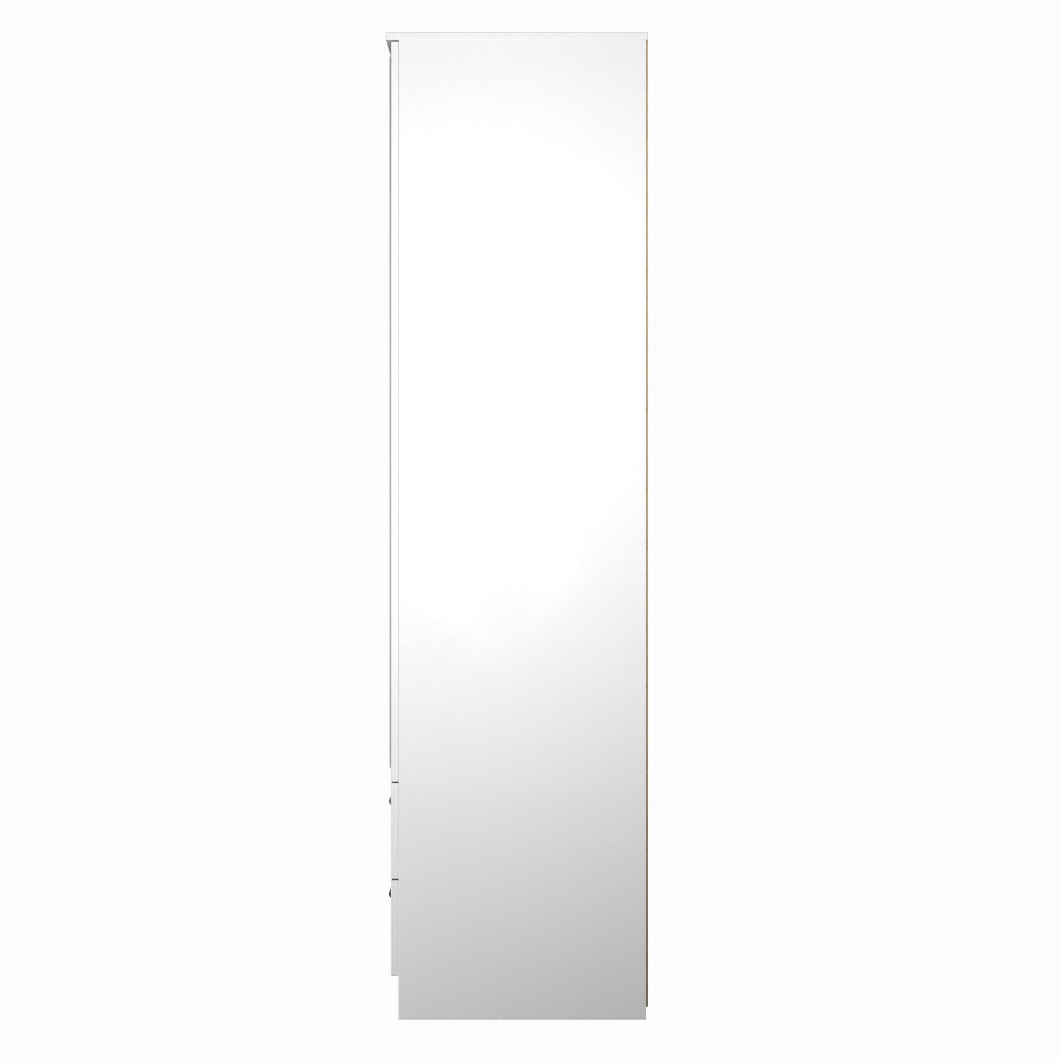 White Matt - Welcome Furniture - Contrast Double 2 Drawer Mirror Wardrobe - 2