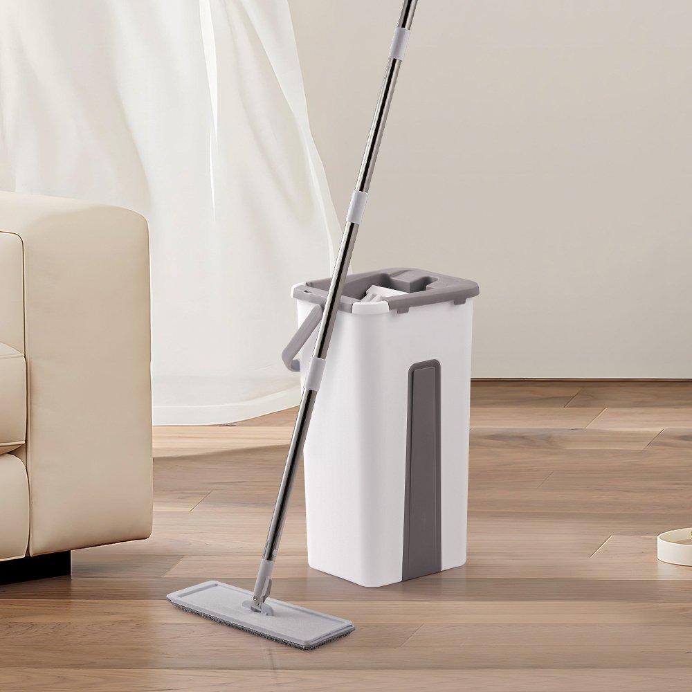 Grey & White - LIFE IDEAS - Wet & Dry Flat Mop Set with 3 Pads - 1