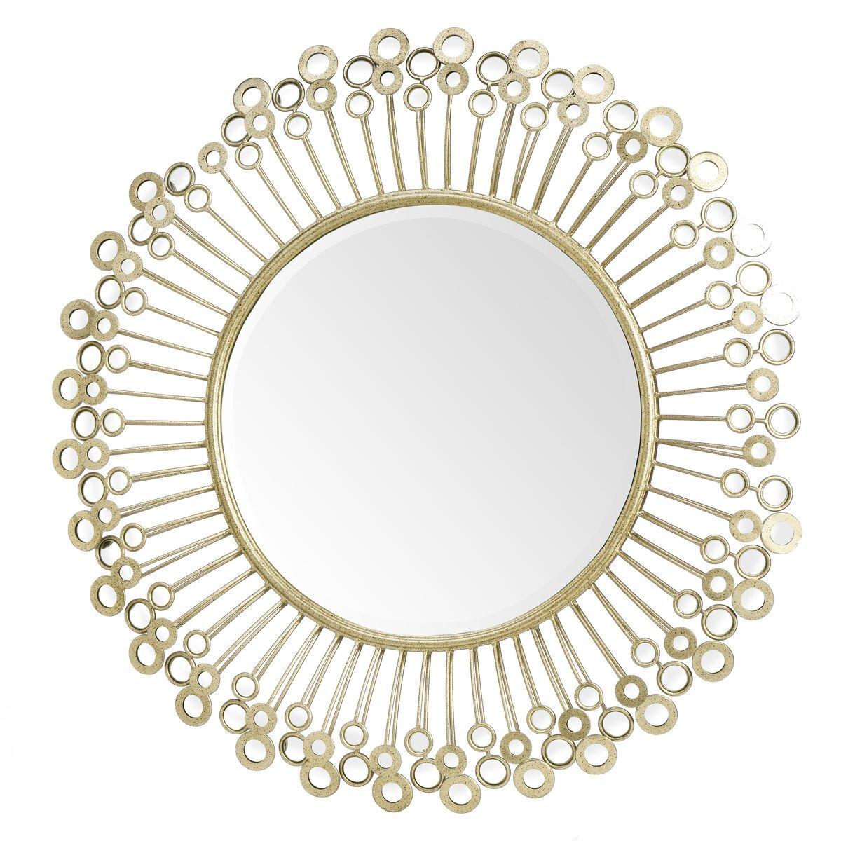 Gold - Fifty Five South - Cissell Mirrored Disc Detail Wall Mirror - 1
