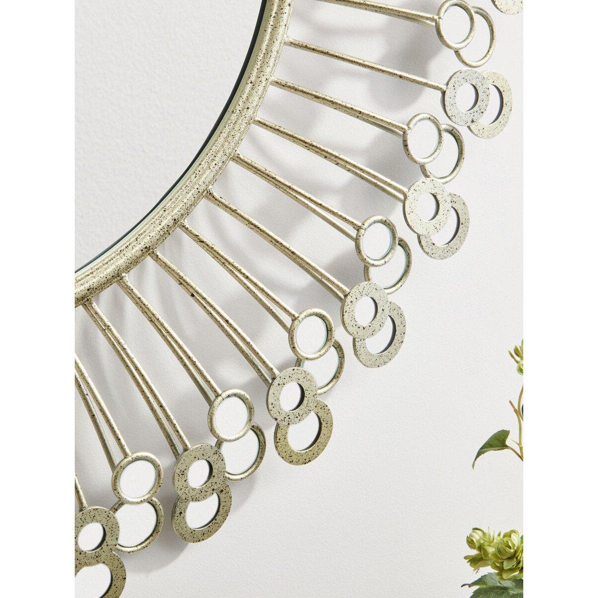 Gold - Fifty Five South - Cissell Mirrored Disc Detail Wall Mirror - 2