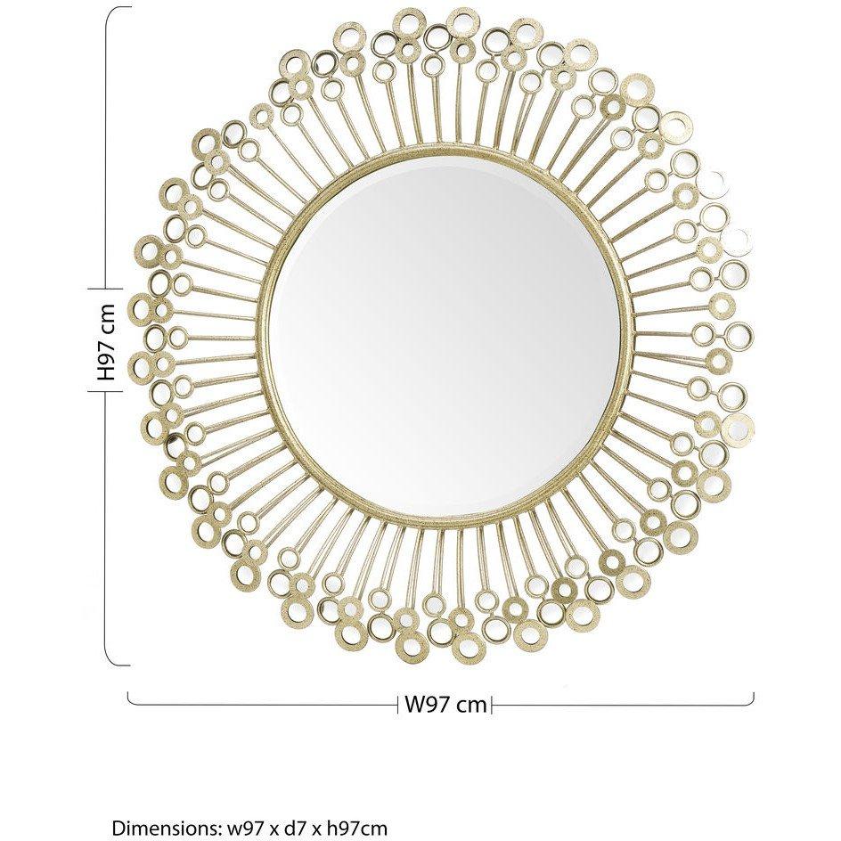 Gold - Fifty Five South - Cissell Mirrored Disc Detail Wall Mirror - 3