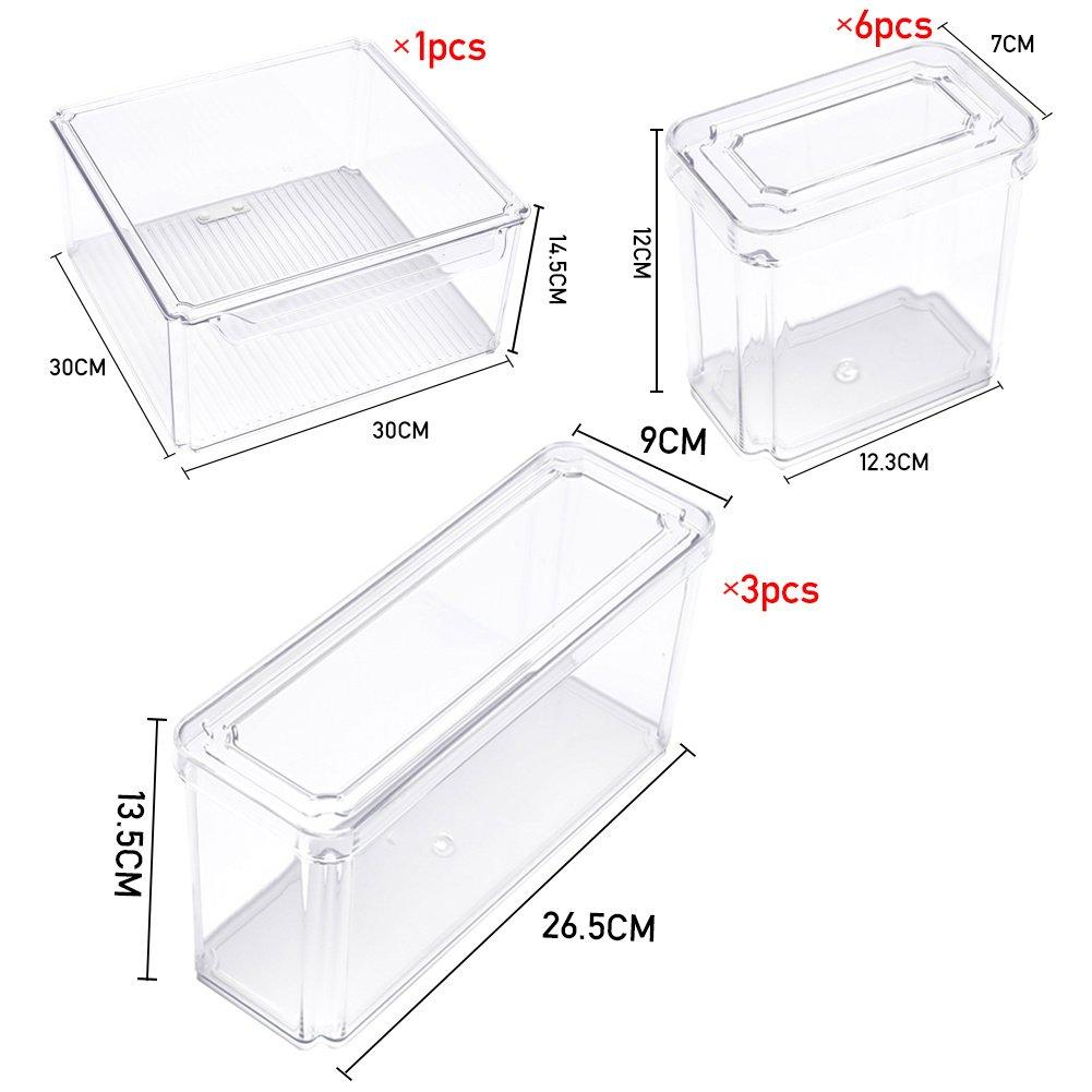 Clear2 - LIFE IDEAS - Set of 10 Fridge Storage Containers - 9