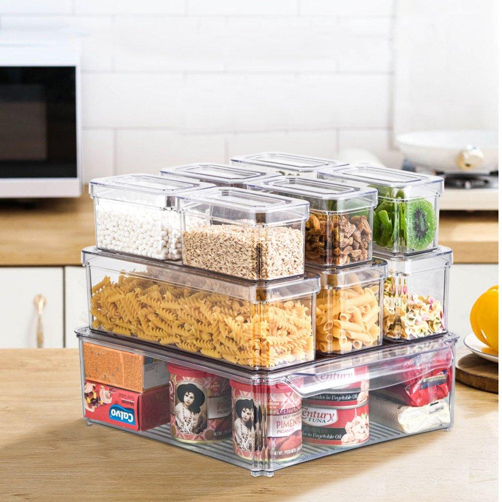 Life Ideas  Set Of 10 Fridge Storage Containers - Clear1 - M