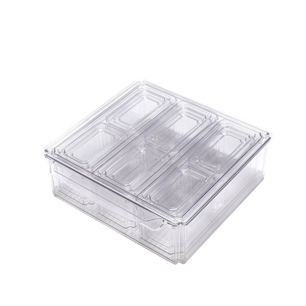 Clear1 - LIFE IDEAS - Set of 10 Fridge Storage Containers - 3