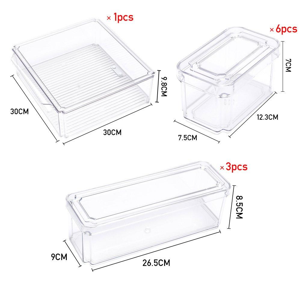 Clear1 - LIFE IDEAS - Set of 10 Fridge Storage Containers - 9