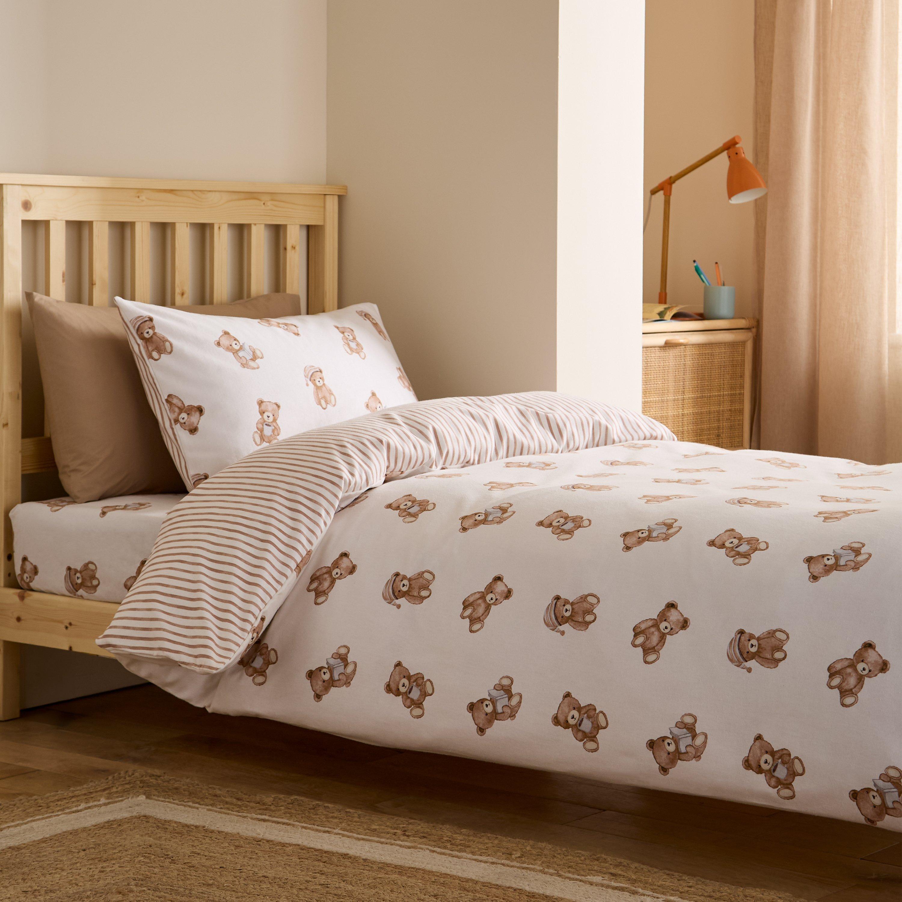 Cream - Catherine Lansfield - Brushed Teddy Bear Cotton Duvet Cover Set - 1