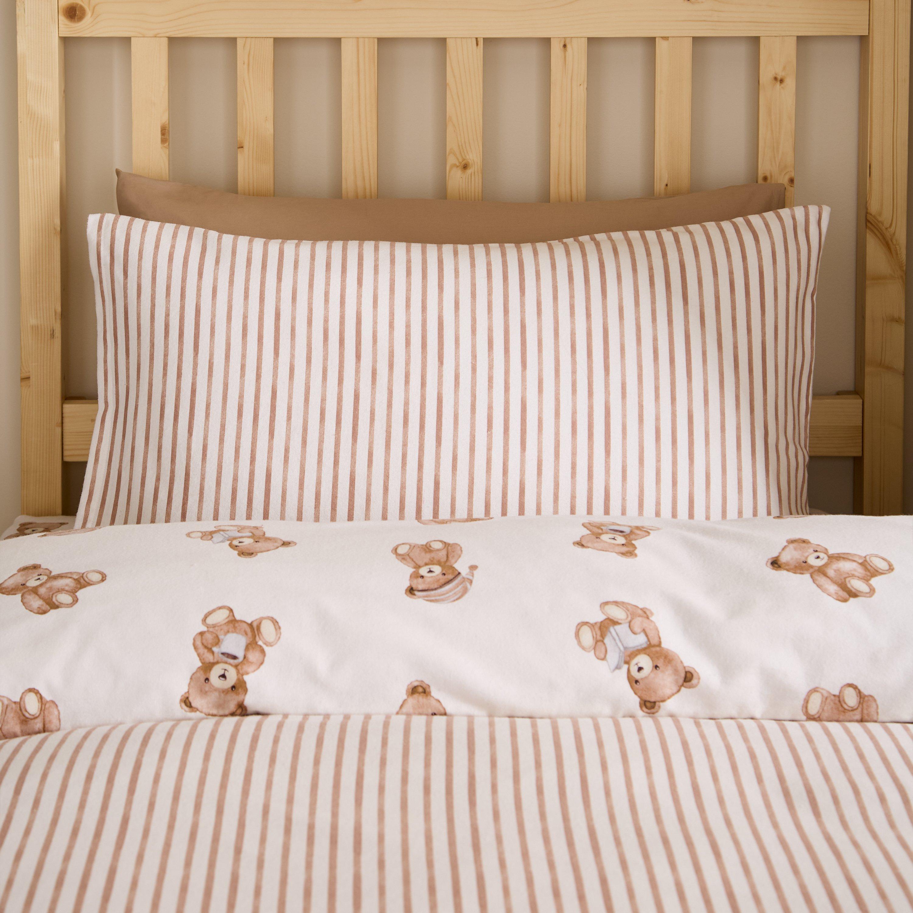 Cream - Catherine Lansfield - Brushed Teddy Bear Cotton Duvet Cover Set - 4