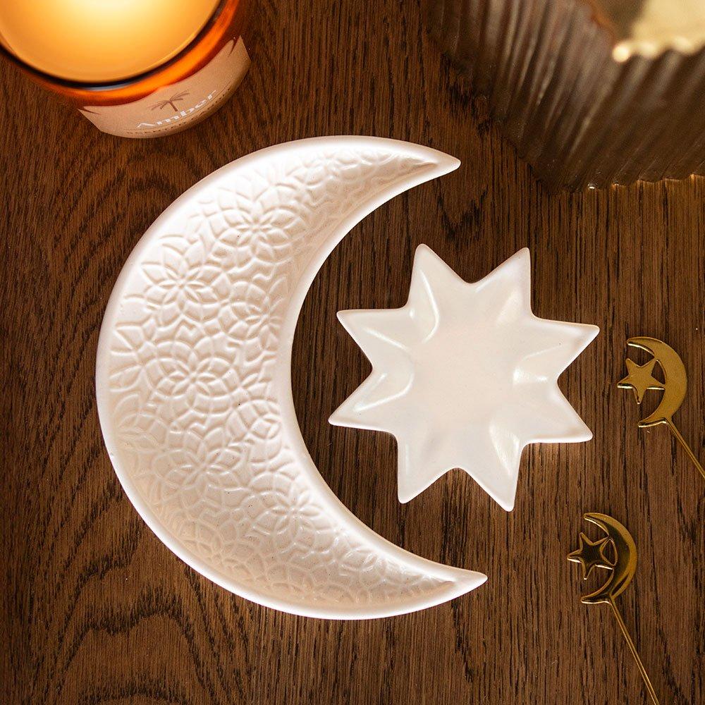 White - Something Different - Crescent Moon and Star Trinket Dishes - 1