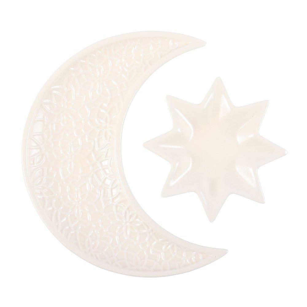 White - Something Different - Crescent Moon and Star Trinket Dishes - 2