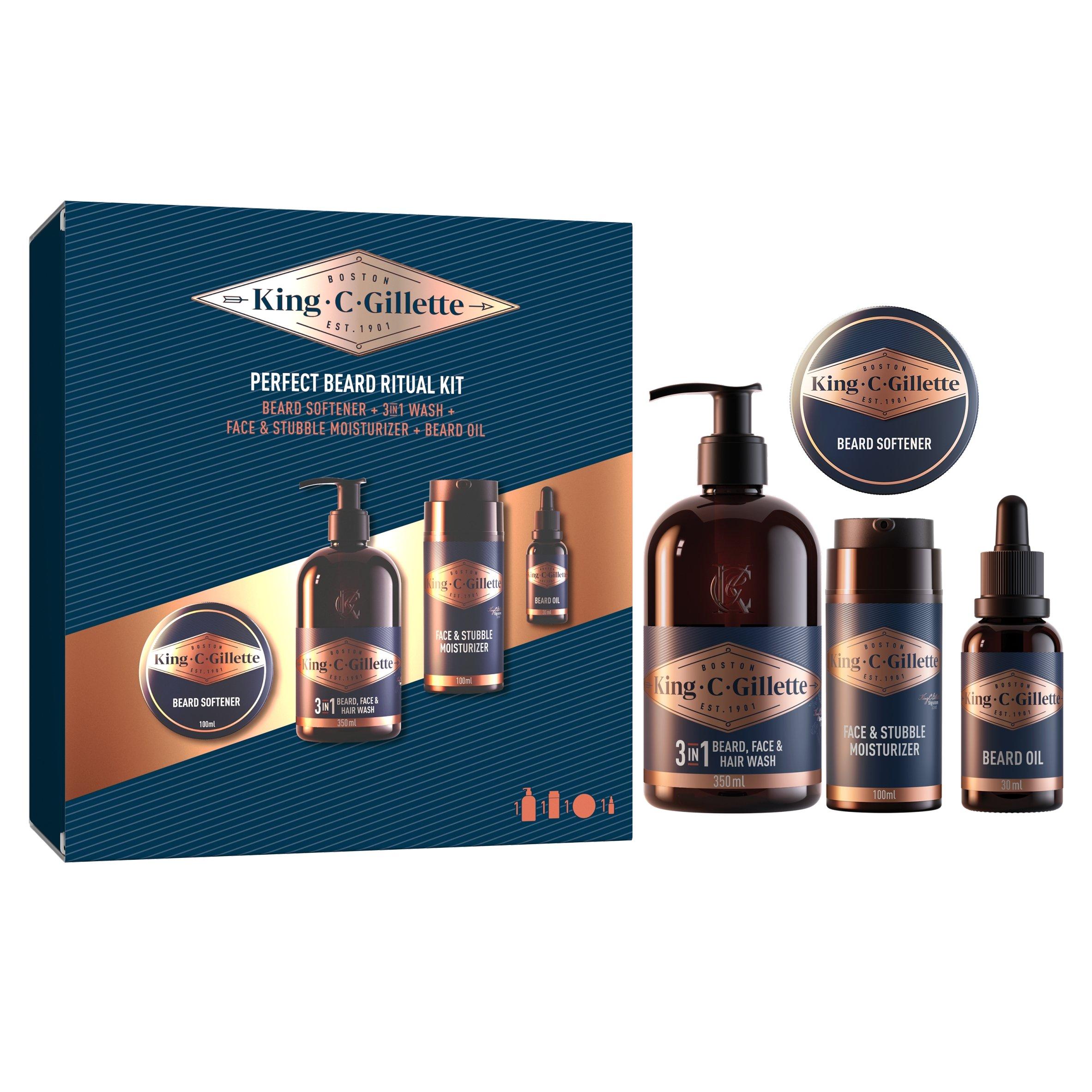 Brown - Gillette - King C. Gillette Mens Beard Ritual Kit Gift Set - 7