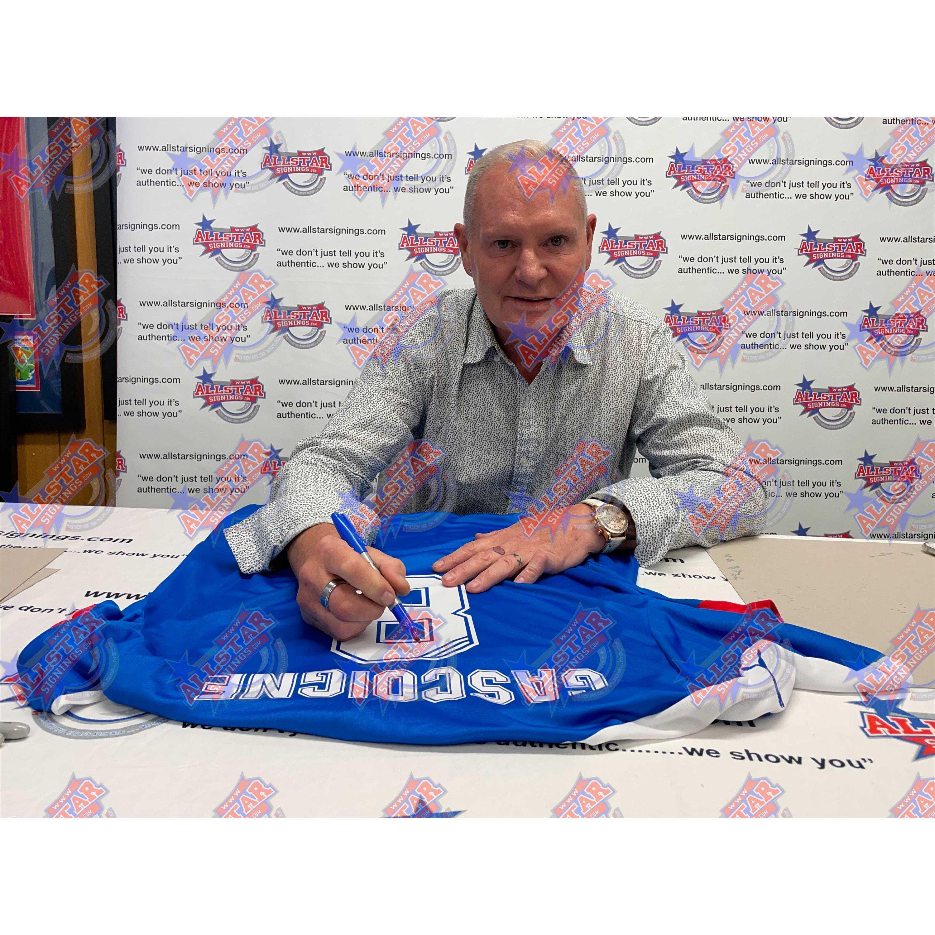 AllStarSignings Ltd Paul Gazza Gascoigne signed & framed Rangers shirt ...