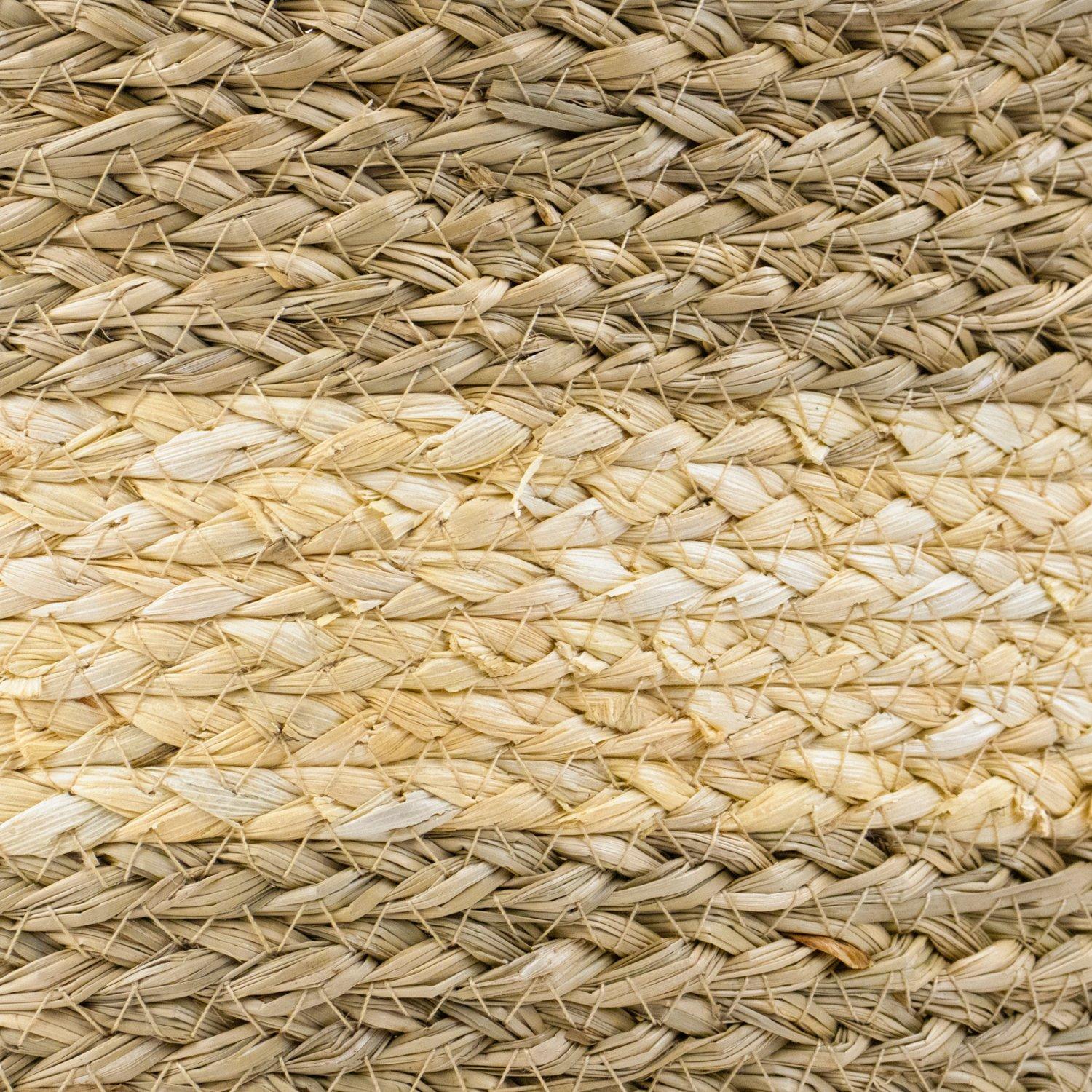 Brown - JVL - Palma Natural Round Storage Basket ¿ Rustic Wo - 4